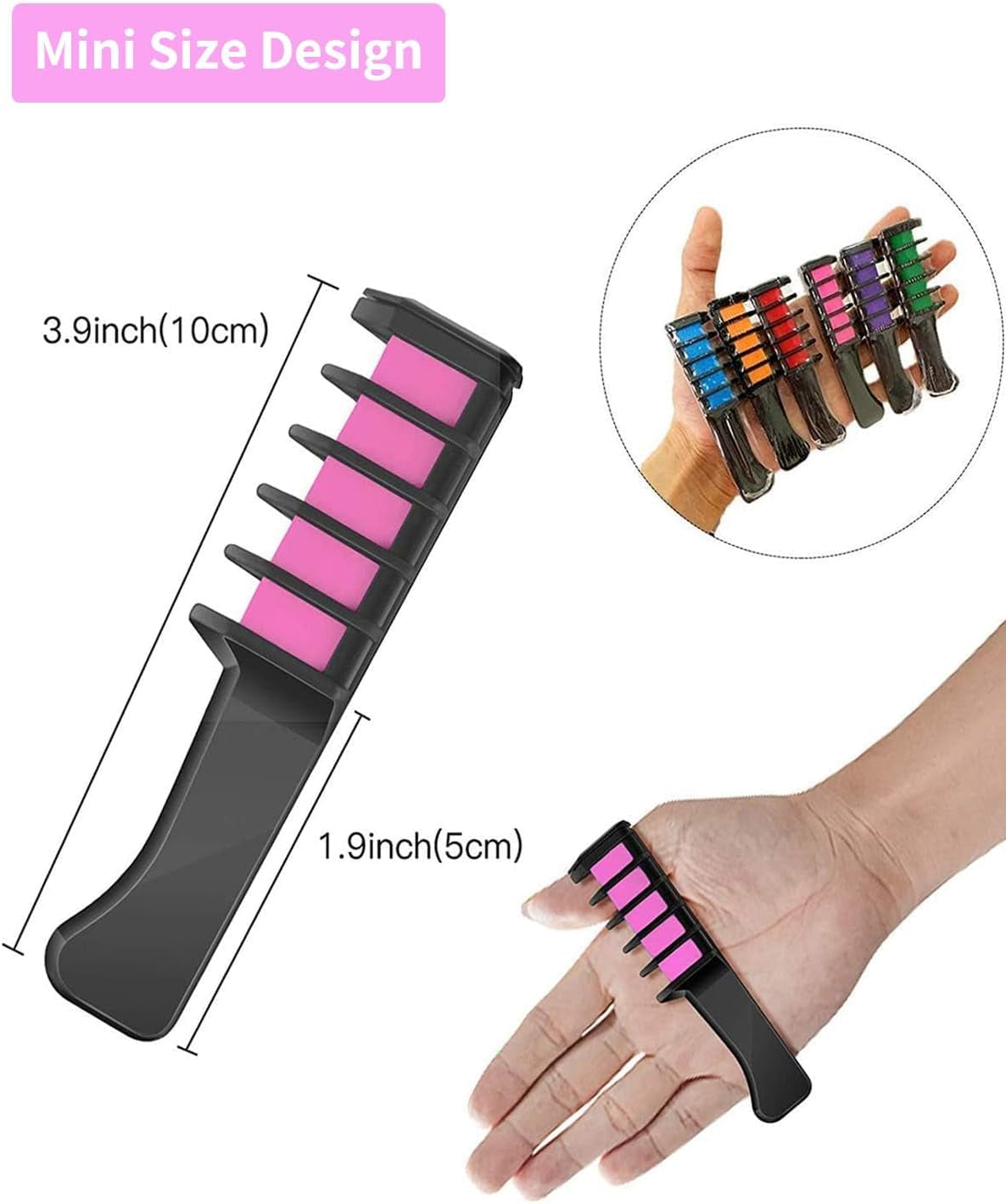 New Hair Chalk Comb Temporary Hair Color Dye for Girls Kids, Washable Hair Chalk for Girls Age 4 5 6 7 8 9 10-12 Birthday Christmas Cosplay Hair DIY Party