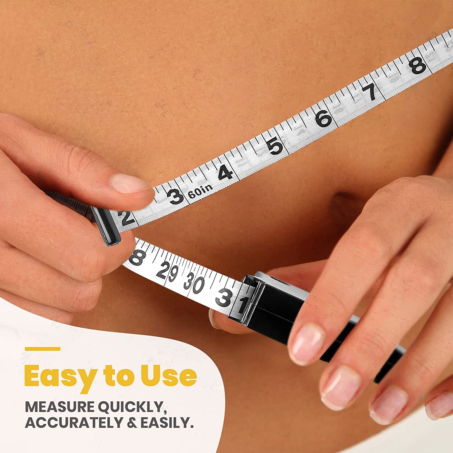 Body Fat Caliper and Measuring Tape for Body - Skinfold Calipers and Body Fat Tape Measure Tool for Accurately Measuring BMI Skin Fold Fitness and Weight-Loss, (Black)