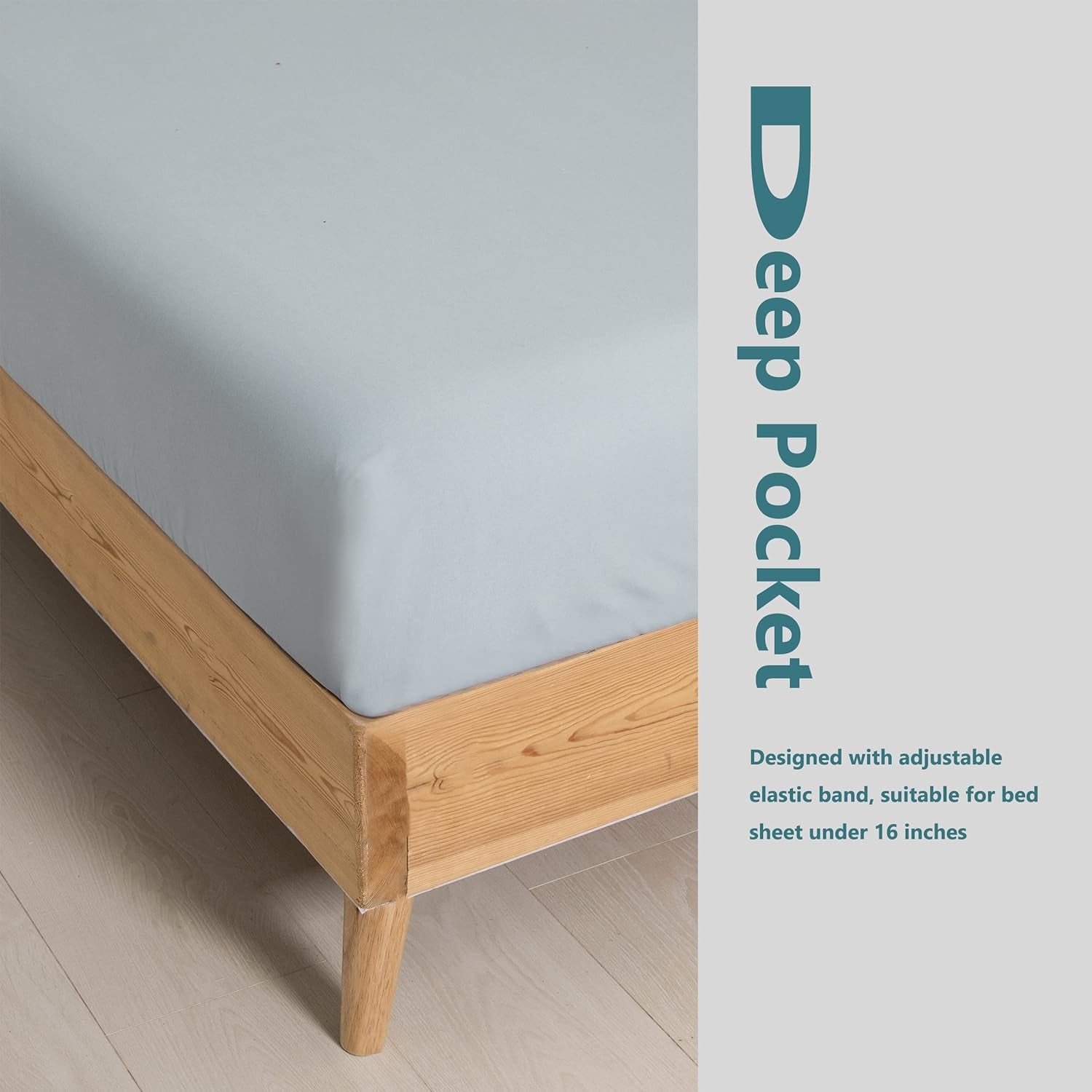 Twin Fitted Sheet Only, Gray Microfiber Bed Sheets - Deep Pocket - Ultra Soft - Easy Care (Gray, Twin)