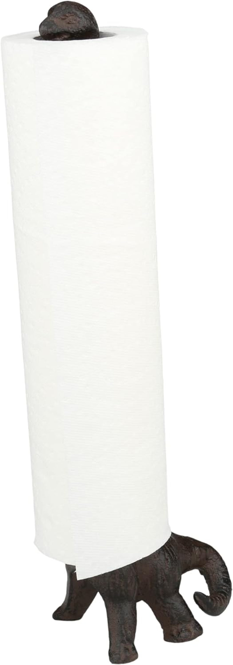 Rustic Paper Towel Holder, Metal Toilet or Kitchen Paper Holder for Floor or Countertop, Rustic Dino