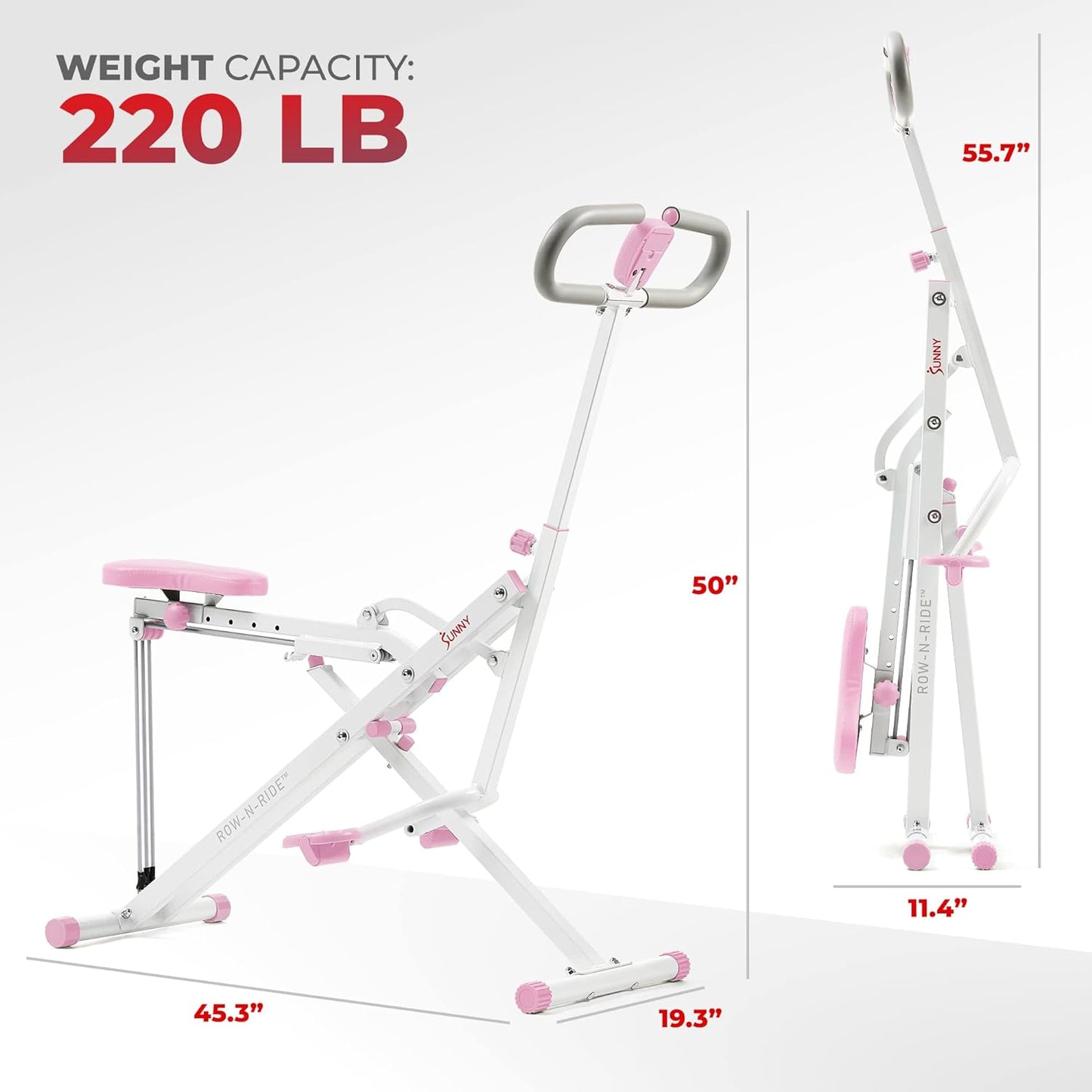 Row-N-Ride Squat Assist Trainer for Glutes & Legs Workout with Adjustable Resistance, Optional Full Motion & Smart Connected Fitness App