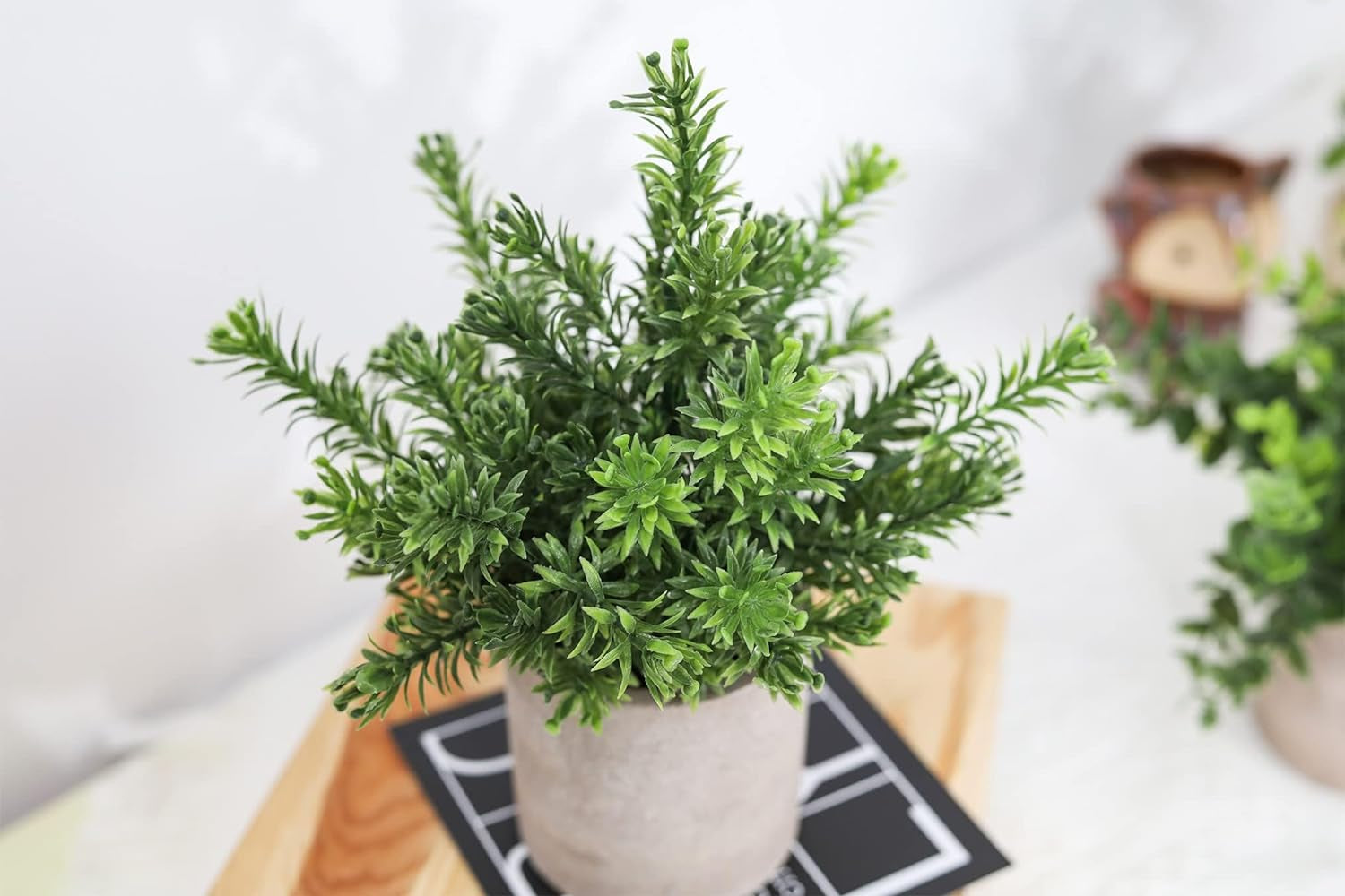 3 Pack Mini Potted Fake Plants Artificial Plastic Eucalyptus Plants for Home Office Desk Farmhouse Room Decor