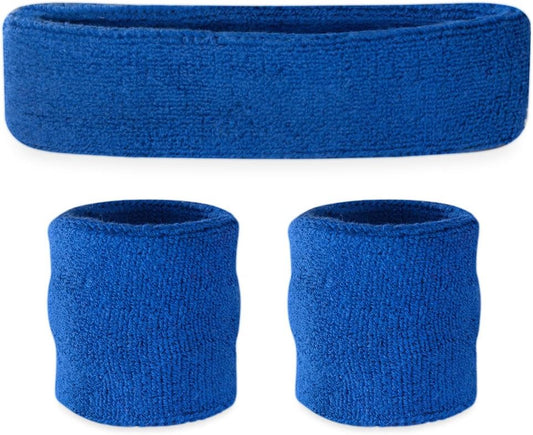 Sweatbands for Kids, Moisture Wicking 2 Wristbands and 1 Headband Set, Soft and Skin-Friendly Fabric, Moisture-Wicking Athletic Sweat Bands for Basketball, Baseball, Soccer