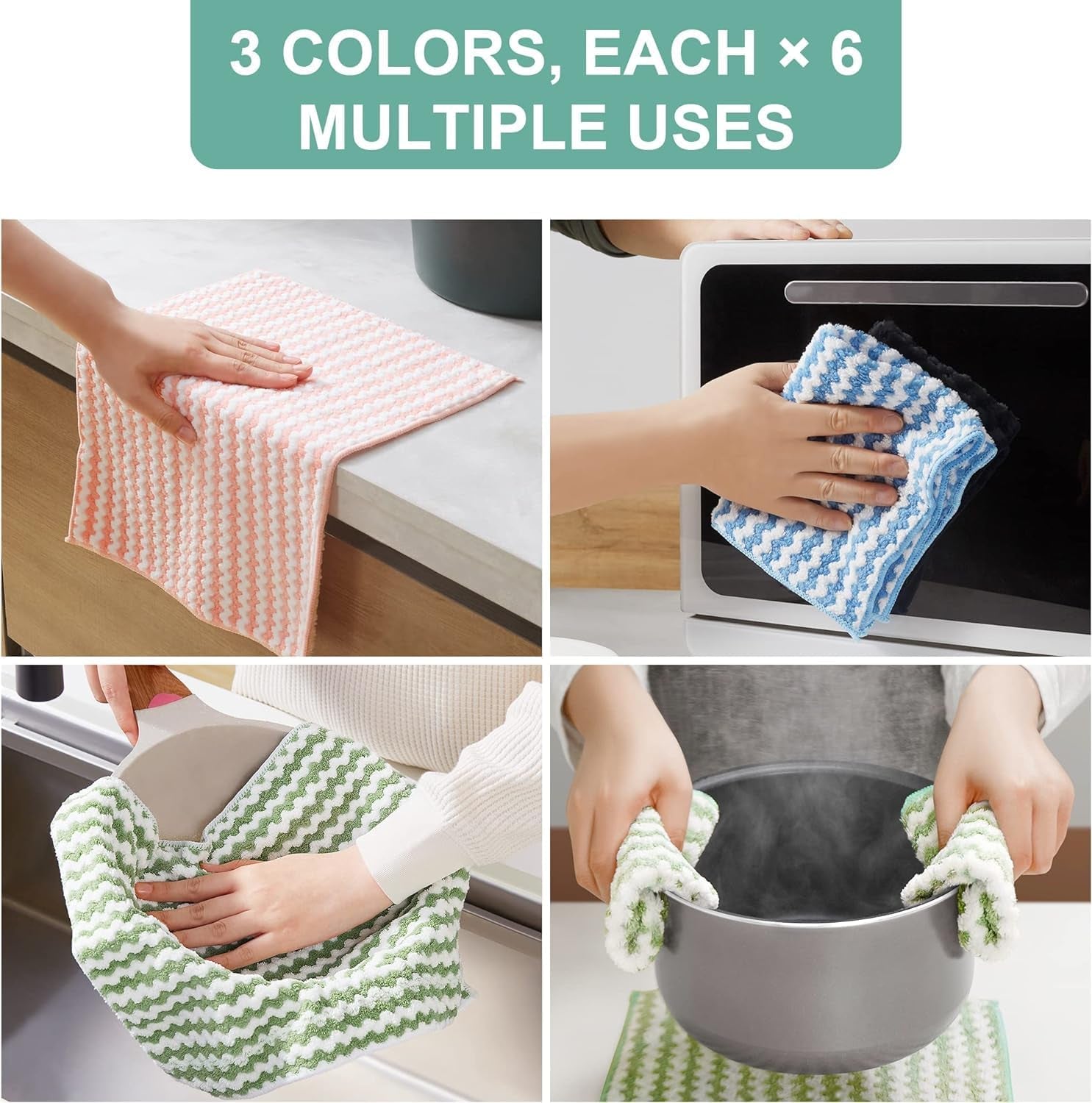 Microfiber Cleaning Cloth, All-Purpose Microfiber Towels, Absorbent Streak Free Lint Free Rags for Cleaningreusable and Washable Towels-5 Pack, Size 11.8 X 11.8 Inch