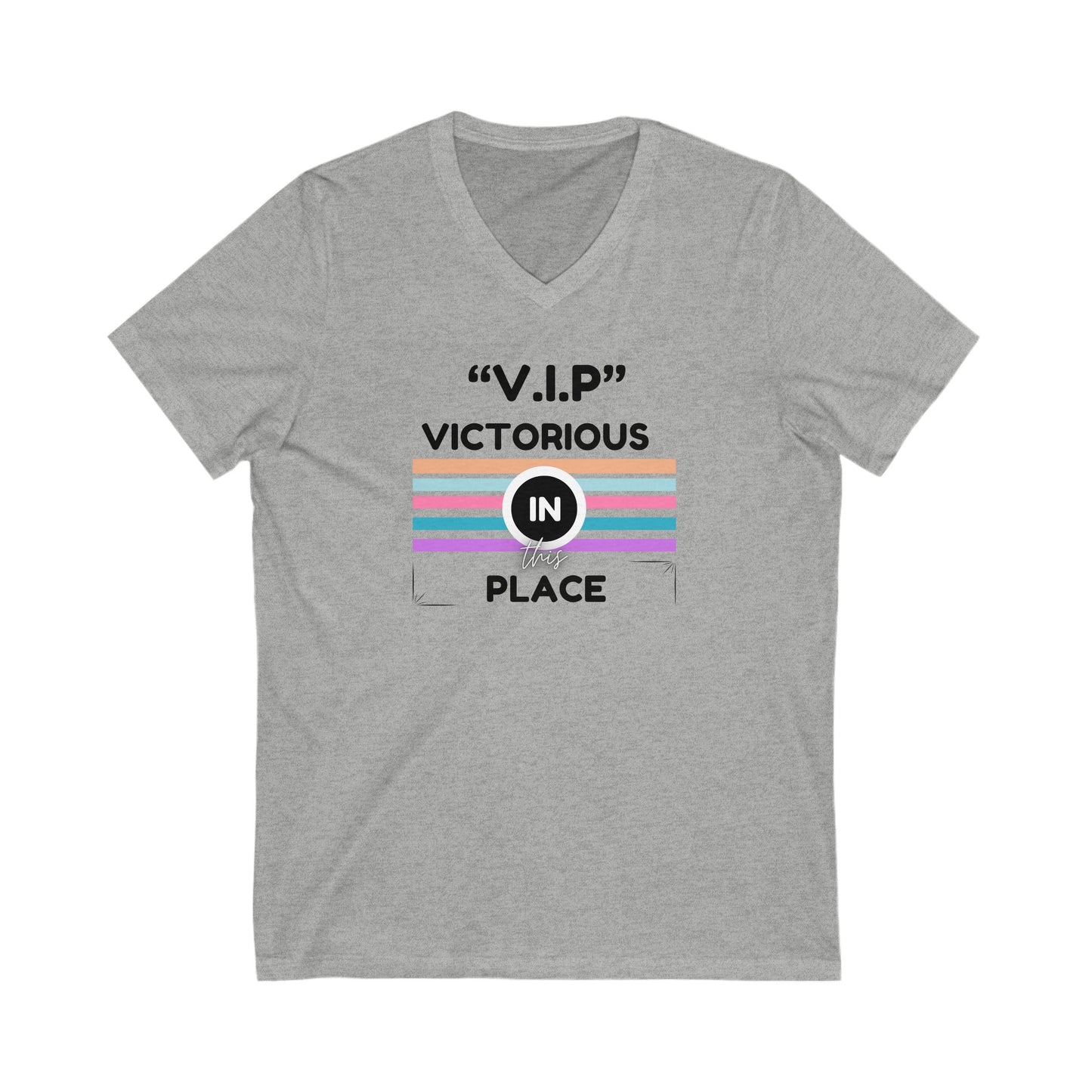 Unisex Jersey Short Sleeve V.I.P Victorious In This Place V-Neck Tee