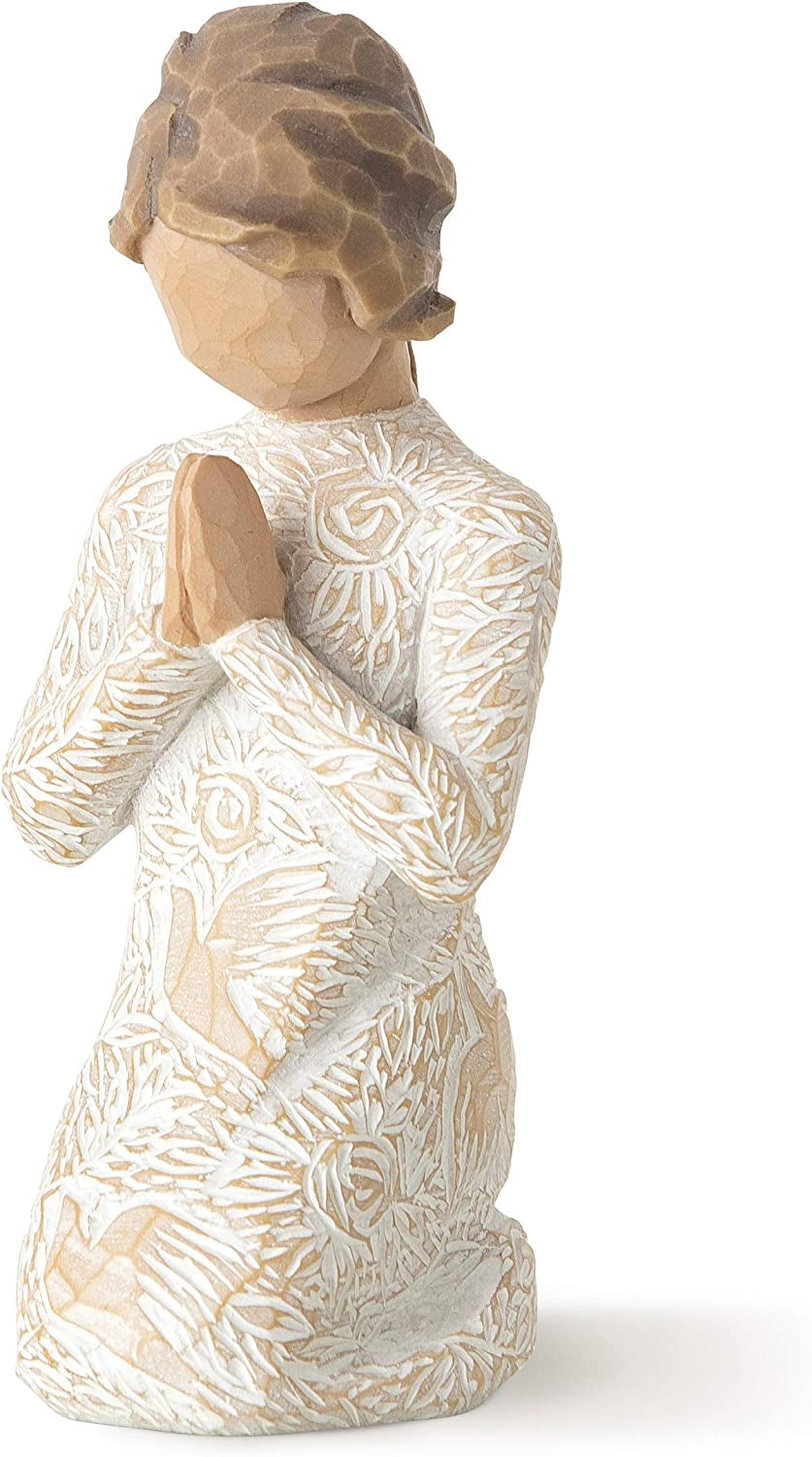 Prayer of Peace, Seeking the Quiet Within, Gift to Support and Encourage Hope and Healing, Sculpted Hand-Painted Figure