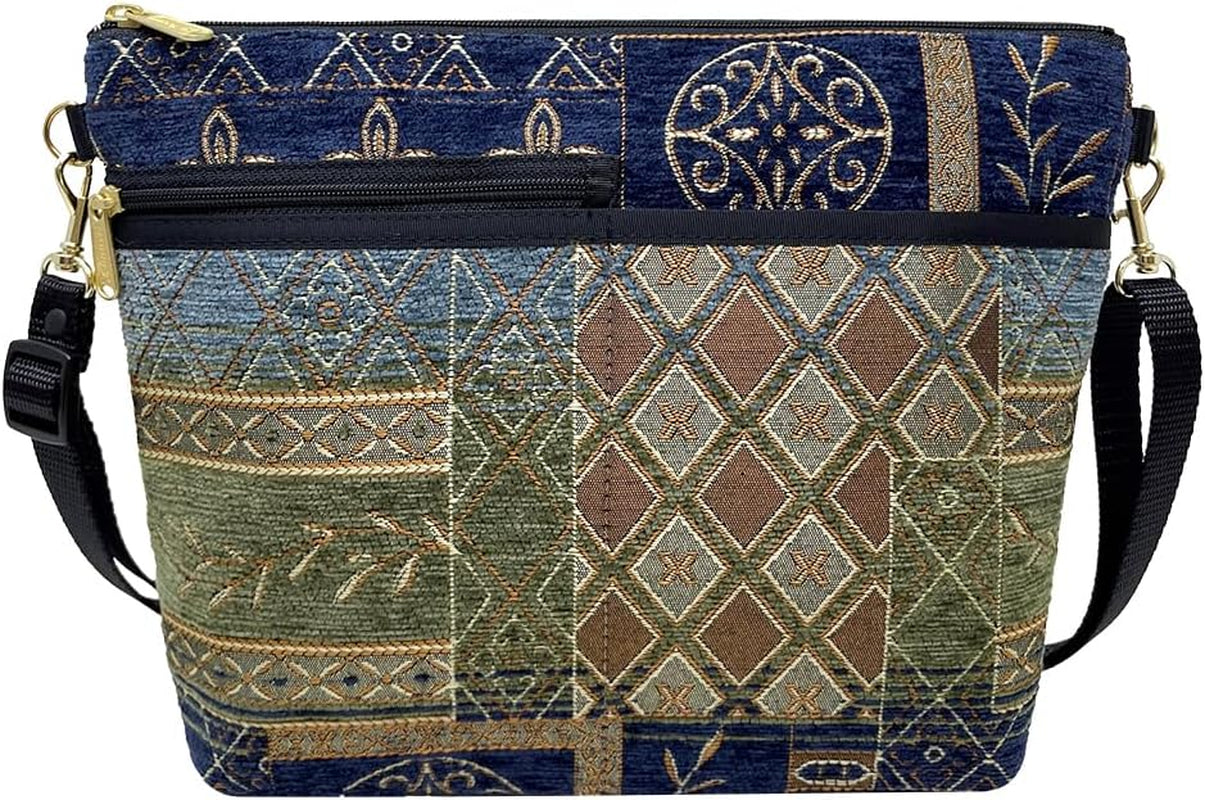 Women'S Tapestry Bag Shoulder Handbag, Large Zipper Purse Handmade in the USA