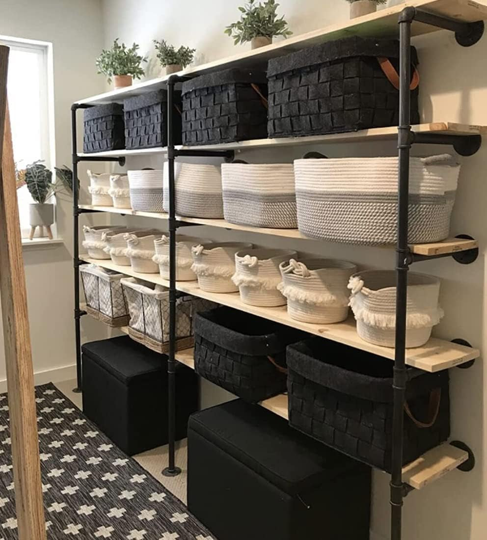 Industrial Retro Wall Mount Iron Pipe Shelf,Diy Open Bookshelf,Hung Bracket,Home Improvement Kitchen Shelves,Tool Utility Shelves, Office Shelves,Ceiling Mount Shelf Shelves