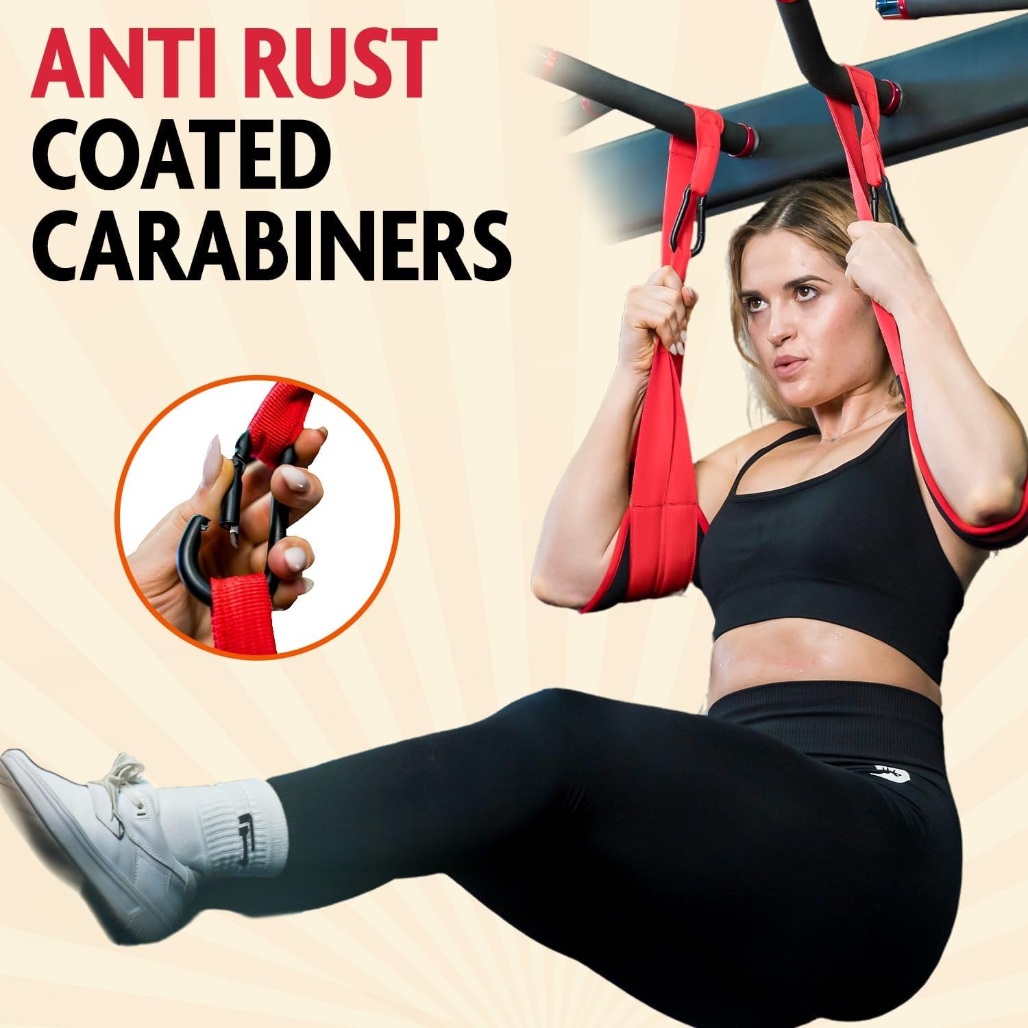 Hanging Ab Straps for Pull up Bar & Abdominal Muscle Building, Rip Resistant and Padded Arm Support for Ab Workout, Ab Sling Straps for Knee & Leg Raises, Pull up Straps for Men & Women