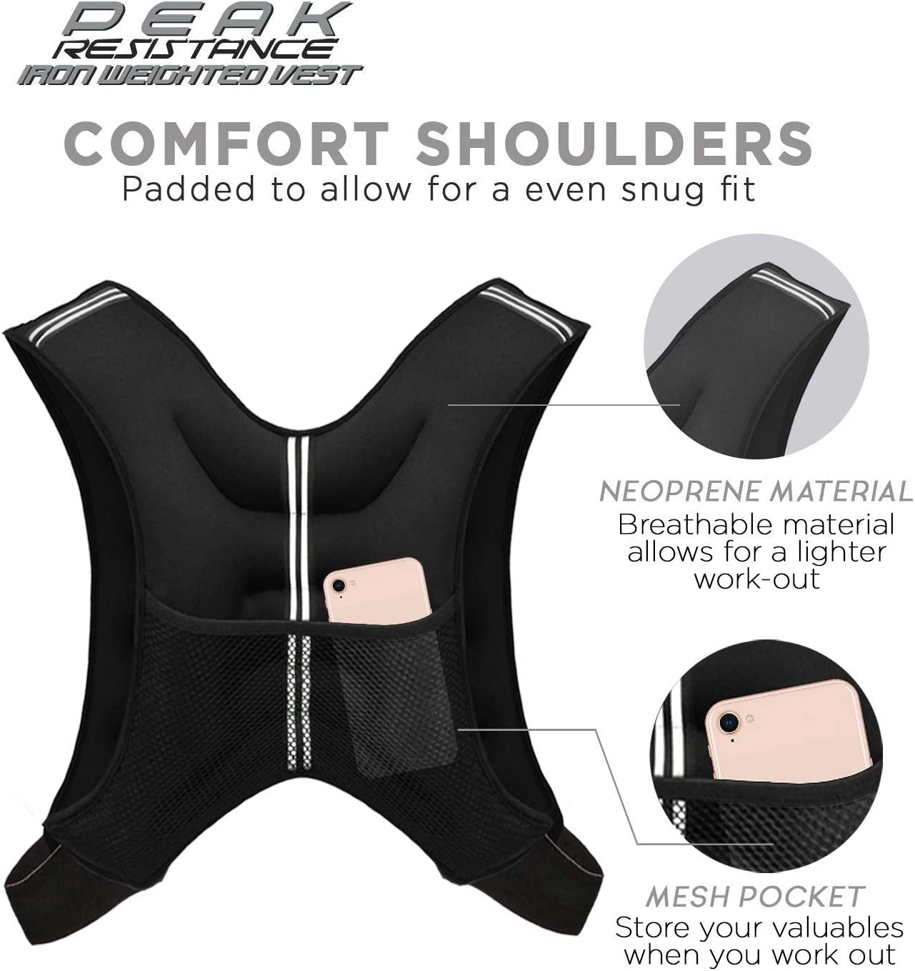 Weighted Vest Workout Equipment, 4Lbs/6Lbs/12Lbs/20Lbs/25Lbs/30Lbs Body Weight Vest for Men, Women, Kids