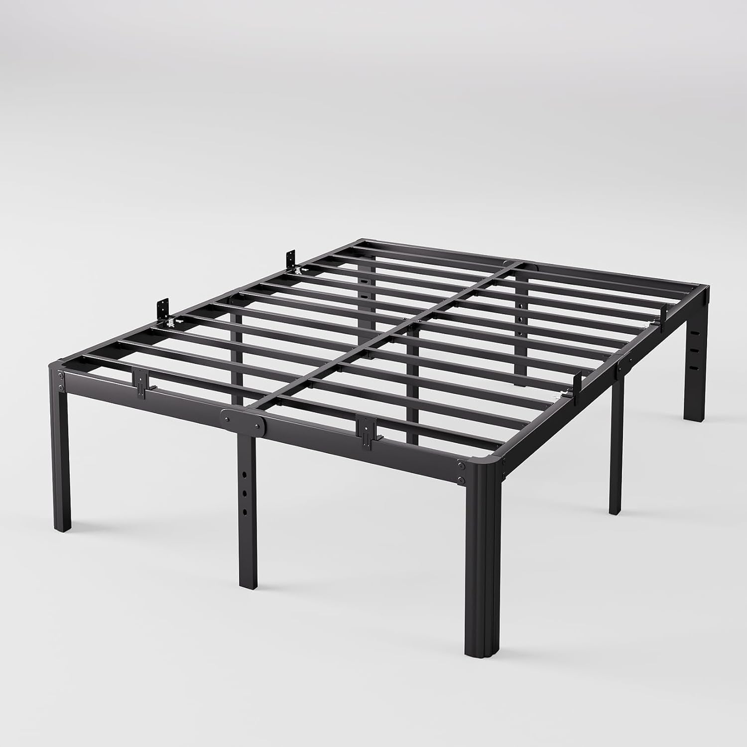 6 Pcs Metal Mattress Slide Stopper, Non Slip Mattress Gripper for King Bed Frame, Prevent Mattress Sliding, Easy to Assemble, Sturdy, Black, 23_05