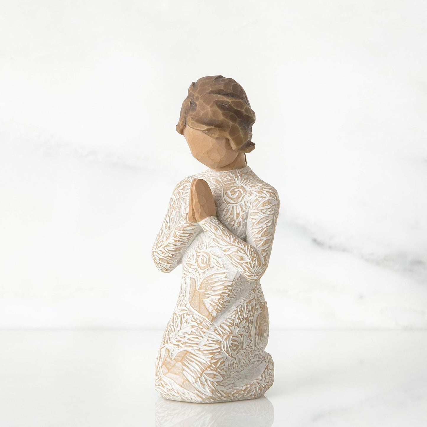 Prayer of Peace, Seeking the Quiet Within, Gift to Support and Encourage Hope and Healing, Sculpted Hand-Painted Figure