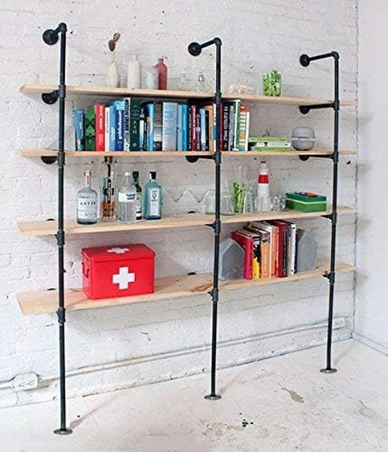 Industrial Retro Wall Mount Iron Pipe Shelf,Diy Open Bookshelf,Hung Bracket,Home Improvement Kitchen Shelves,Tool Utility Shelves, Office Shelves,Ceiling Mount Shelf Shelves