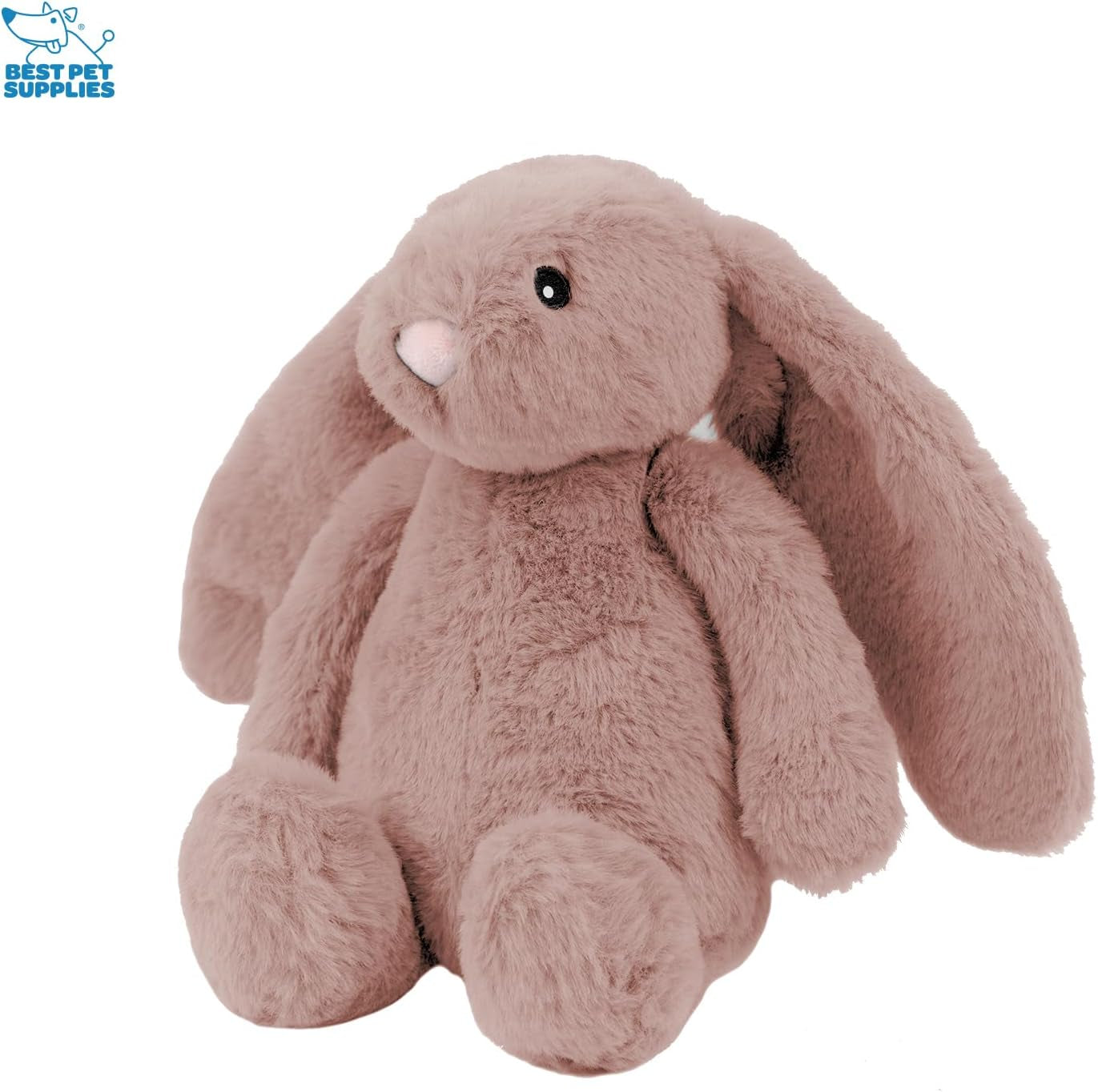 Interactive Bunny Buddy Dog Toy with Crinkle and Squeaky Enrichment for Small and Medium Breed Puppies or Dogs, Cute and Plush - Bunny (Mauve)