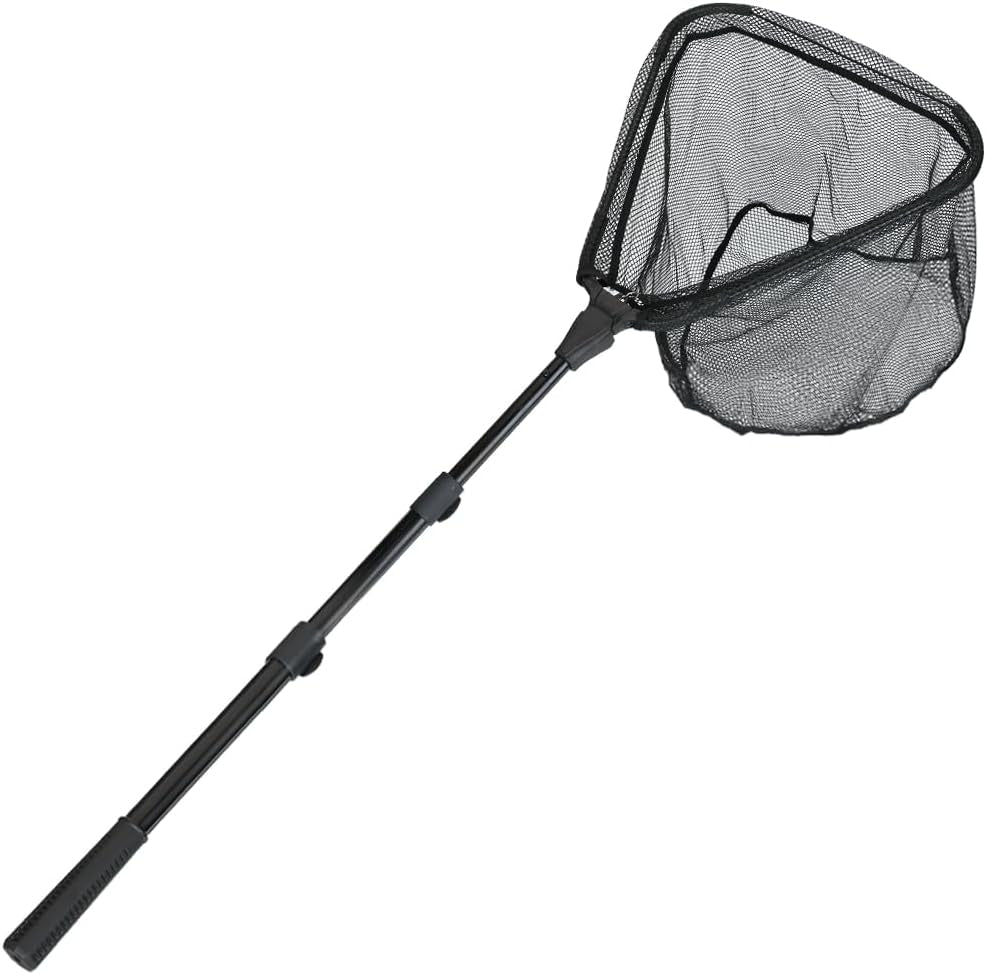 Fishing Landing Net with Telescoping Pole Handle, Fishing Net Freshwater for Kids Men Women, Extend to 40-63 Inches