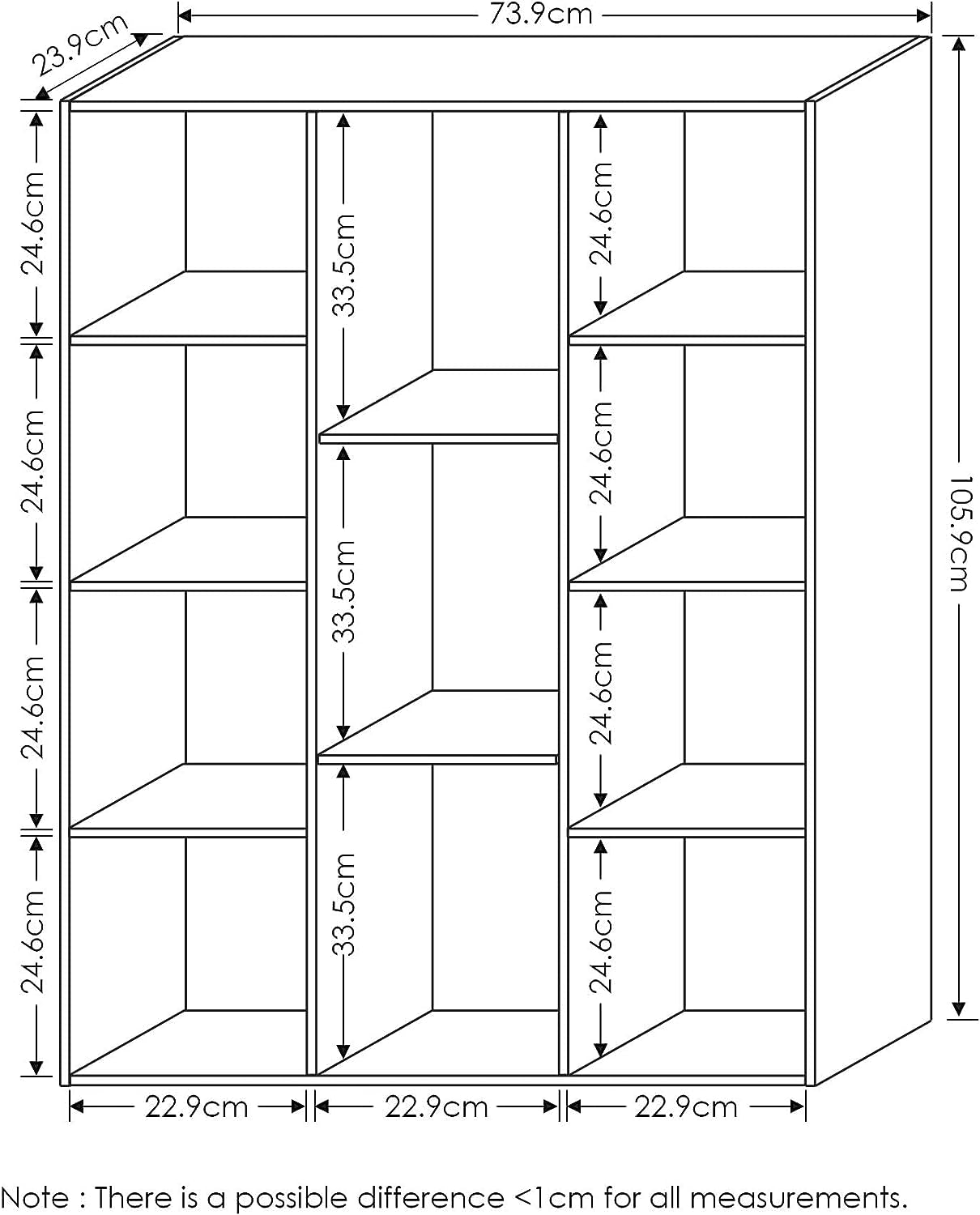 Luder Bookcase / Book / Storage , 11-Cube, White