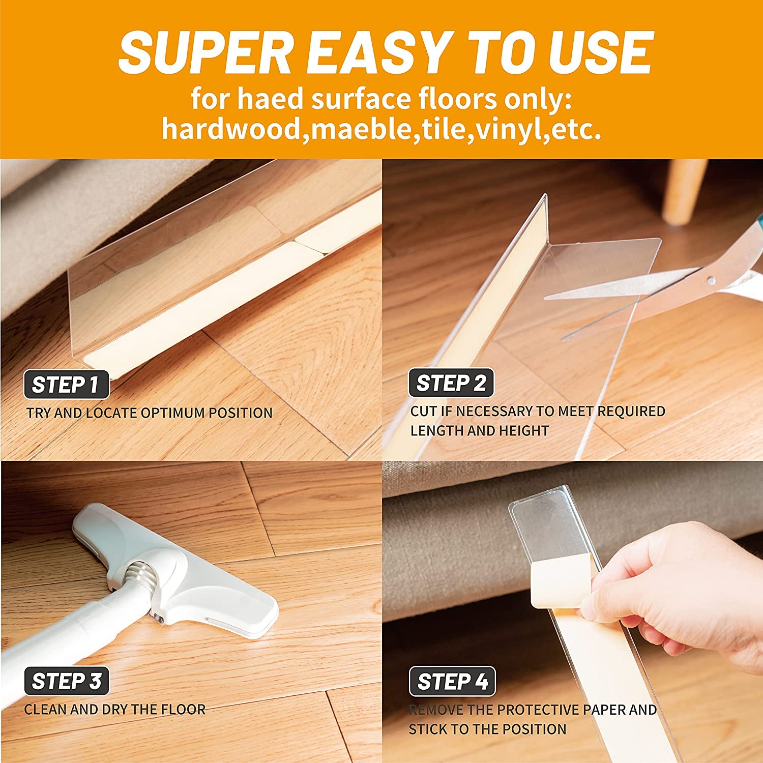Clear Toy Blockers for Furniture - Stop Things from Going under Couch Sofa Bed and Other Furniture - Suit for Hard Surface Floors Only