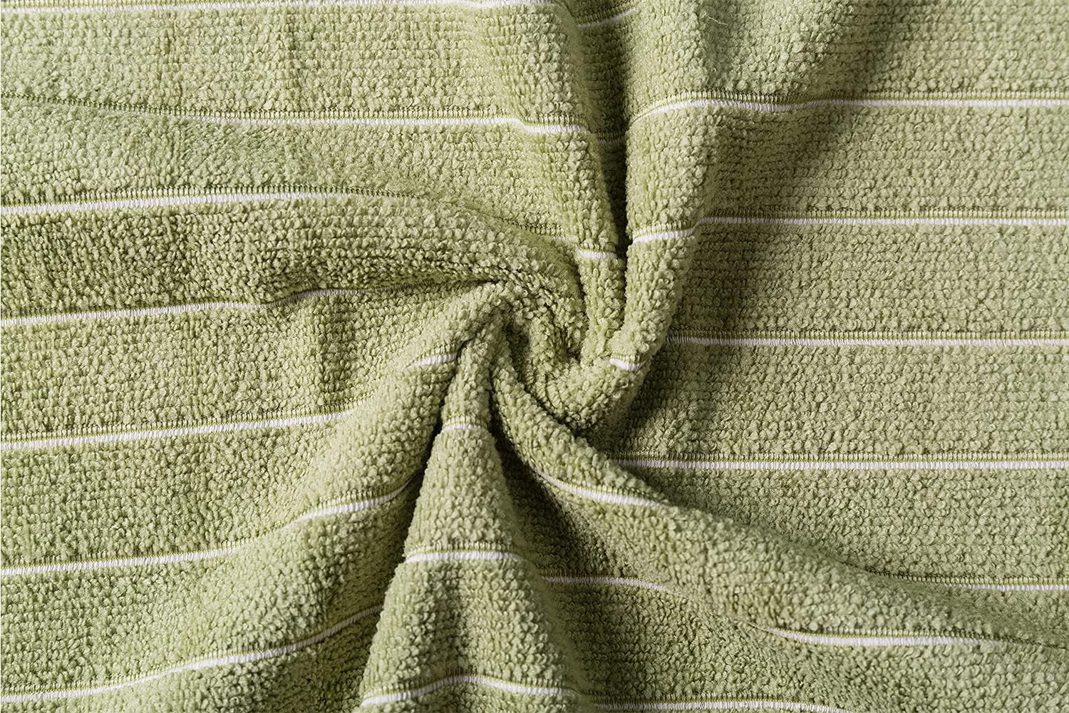 Microfiber Kitchen Towels, Stripe Designed, Super Soft and Absorbent Dish Towels, Pack of 8, 18 X 26 Inch, Green and White