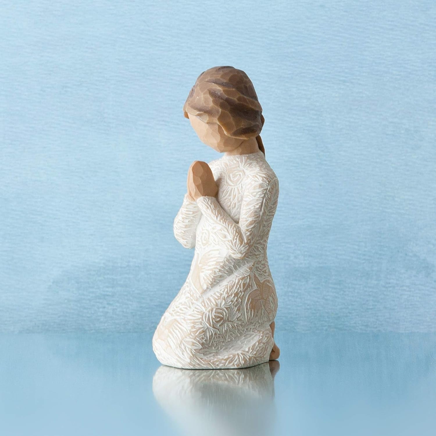 Prayer of Peace, Seeking the Quiet Within, Gift to Support and Encourage Hope and Healing, Sculpted Hand-Painted Figure