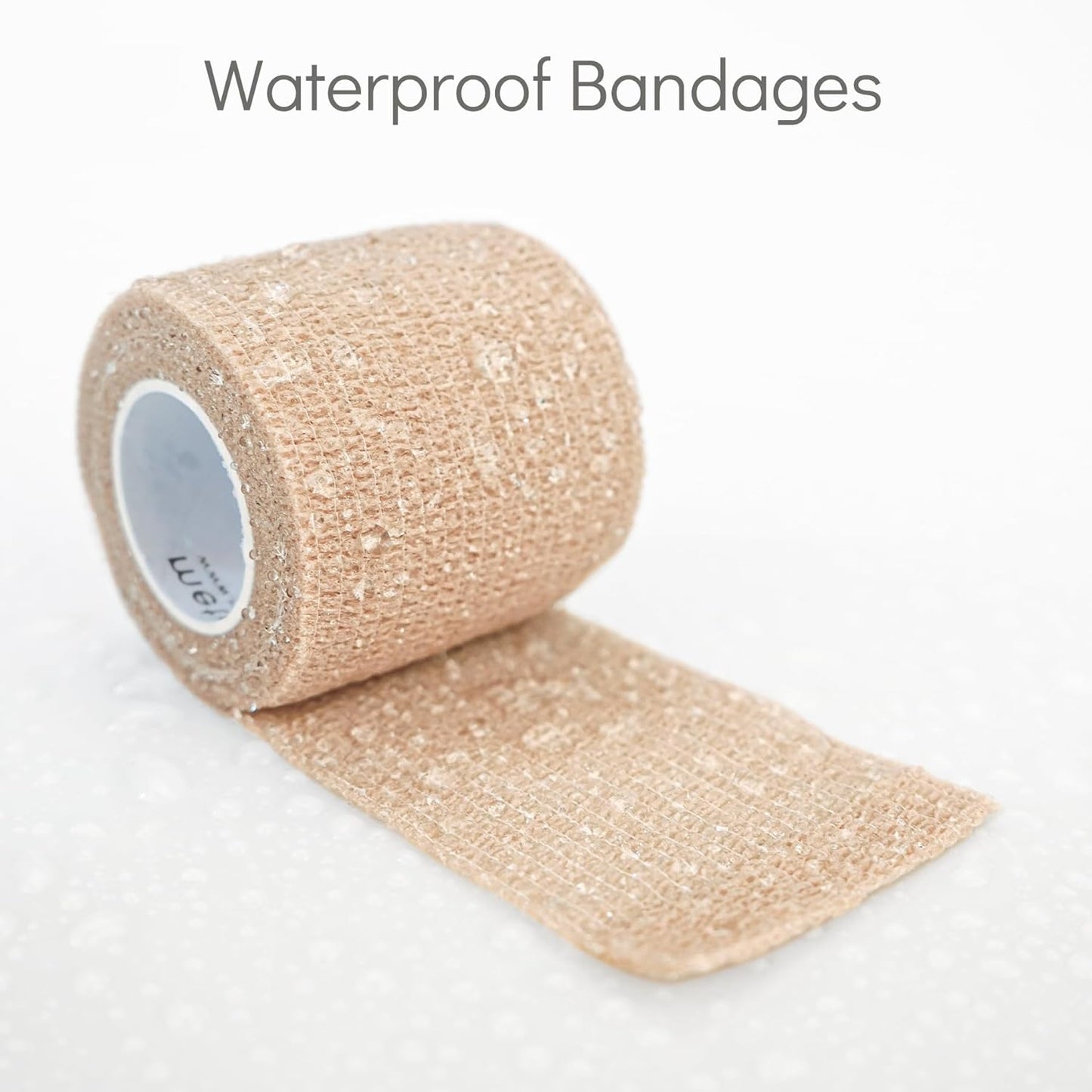 Self Adhesive Bandage Wrap 12 Pack, Athletic Tape 2 Inches X 5 Yards, Sports Tape, Breathable, Waterproof, Elastic Bandage for Sports, Wrist and Ankle Wrap Tape, Non-Woven Bandage(Beige)