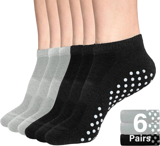 Womens & Mens Low Cut Socks, 6-Pair Ankle No Show Athletic Short Cotton Socks