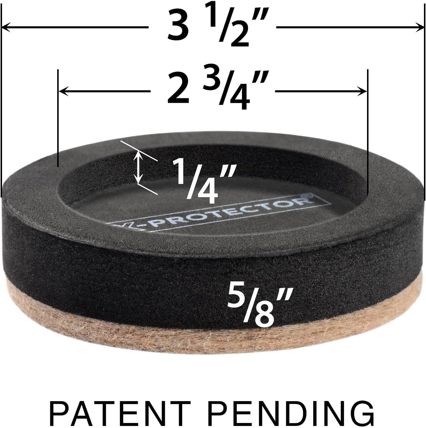 Felt Furniture Sliders for Hardwood Floors  8 PCS 3 ½” - Furniture Slider with Unique Design - Heavy-Duty Furniture Movers for Hard Surfaces - Felt Sliders - Move Your Furniture Easily!