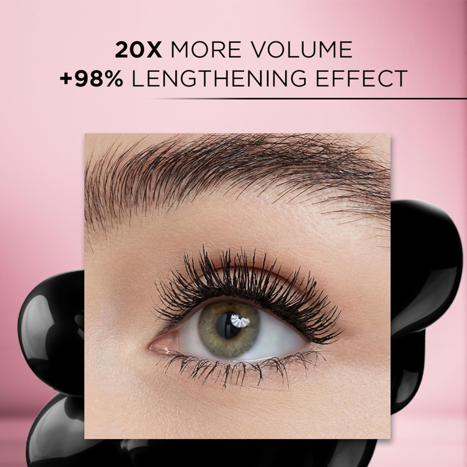 Voluminous Makeup Lash Paradise Mascara, Voluptuous Volume, Intense Length, Feathery Soft Full Lashes, No Flaking, No Smudging, No Clumping, Blackest Black, 1 Count