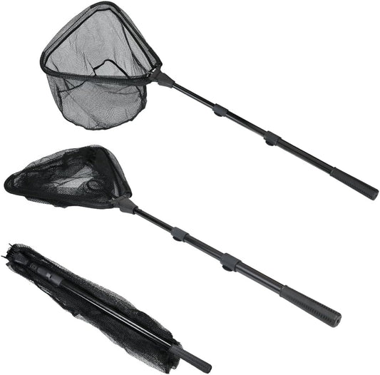 Fishing Landing Net with Telescoping Pole Handle, Fishing Net Freshwater for Kids Men Women, Extend to 40-63 Inches