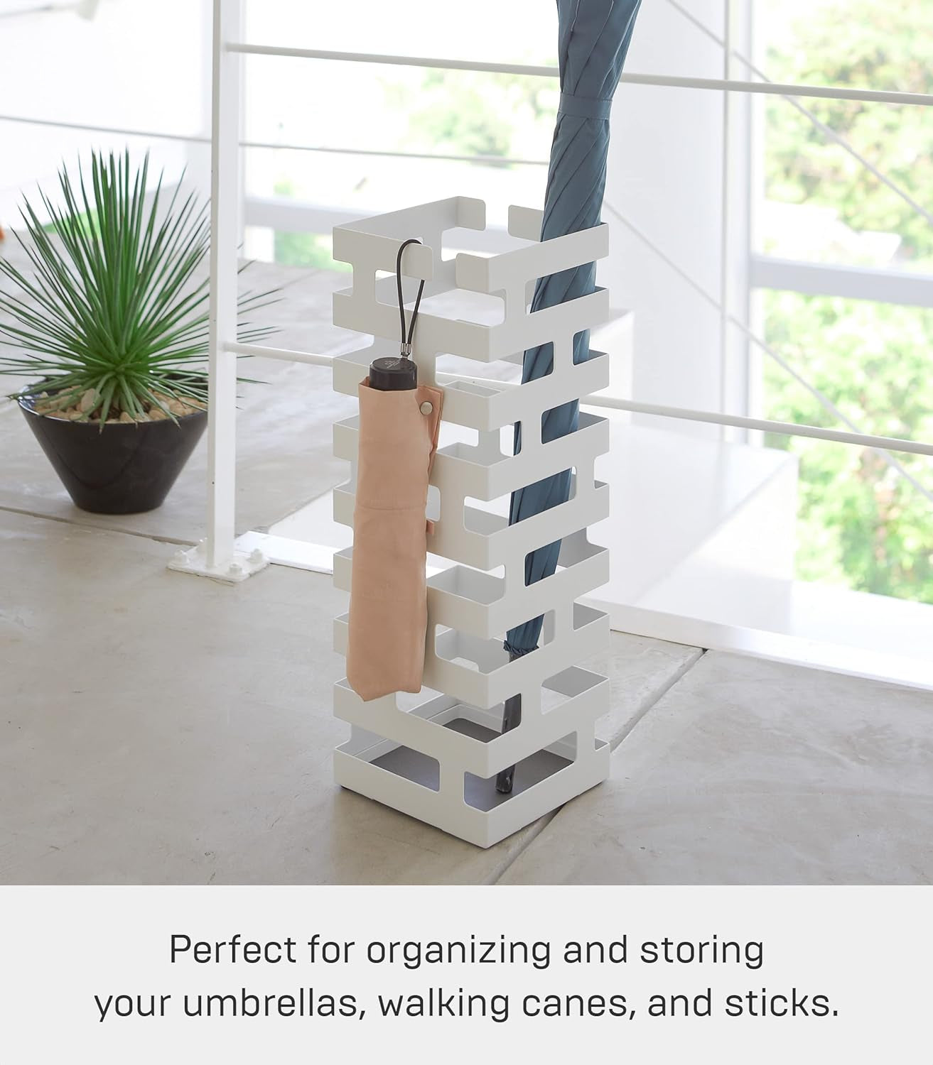 Home Storage Walking Canes | Steel | Umbrella Stand, Small, White