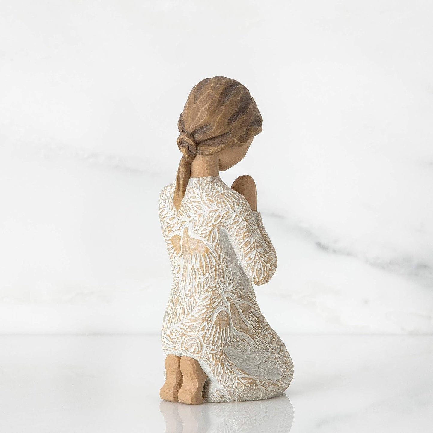 Prayer of Peace, Seeking the Quiet Within, Gift to Support and Encourage Hope and Healing, Sculpted Hand-Painted Figure
