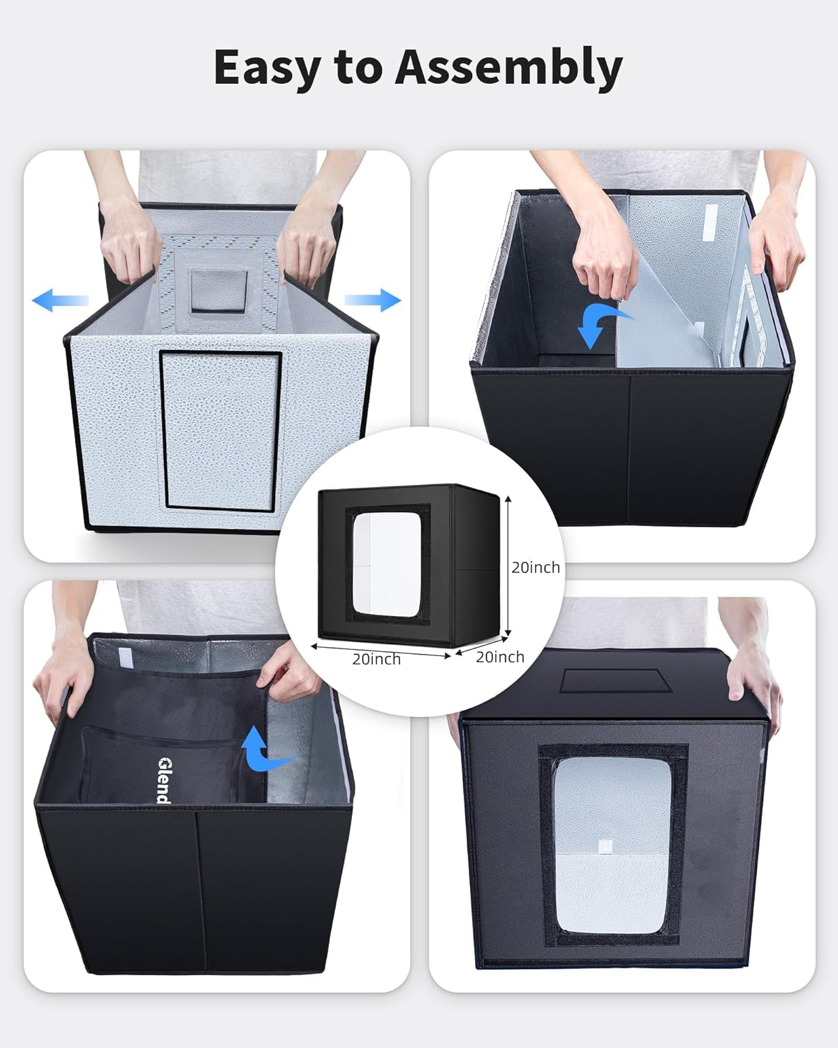 20X20 Inch Light Box Photography, Large Photo Studio Light Box, Professional Dimmable Photo Booth with 240 LED Lights & 6 Double-Sided Color Backdrops Photo Box for Product Photography