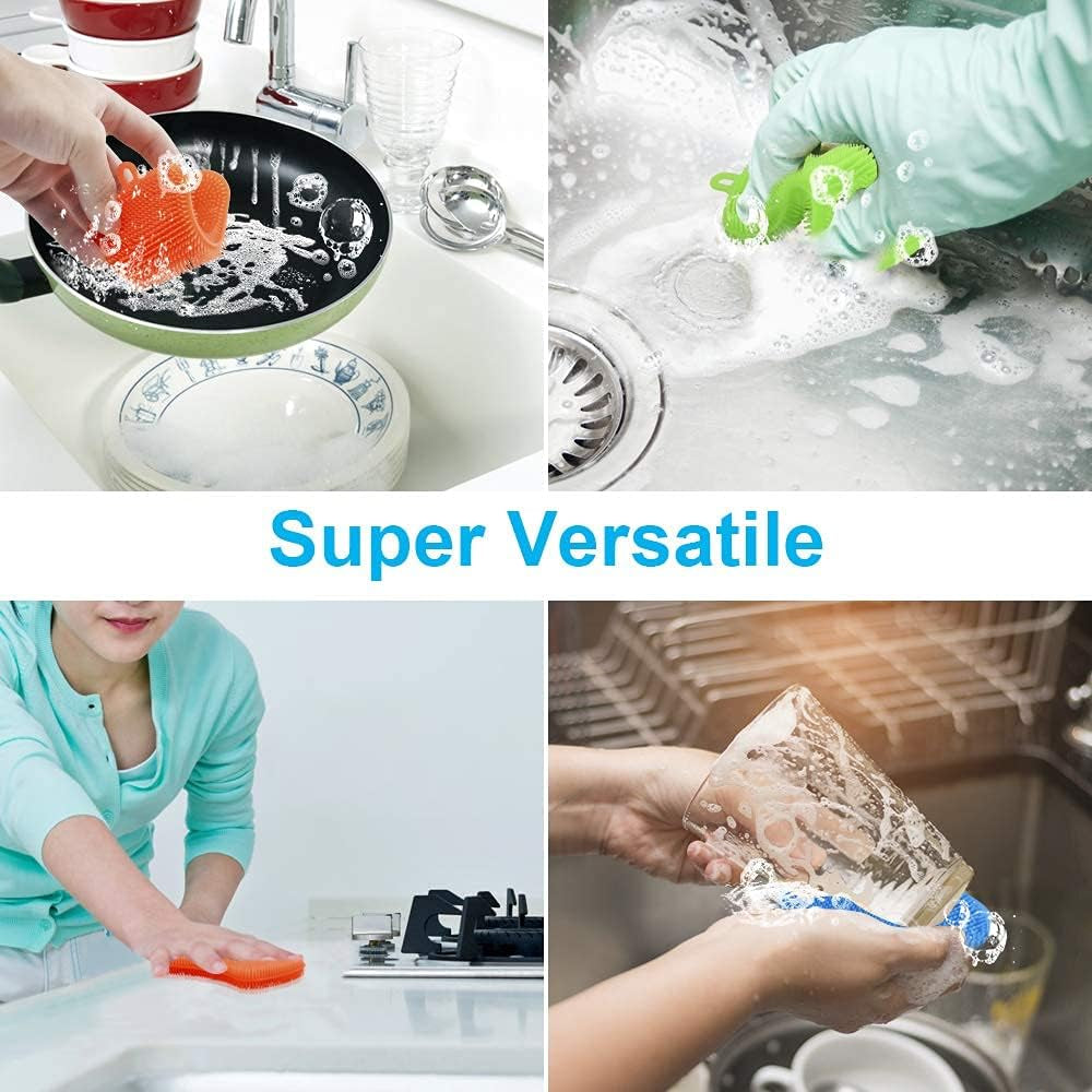3PCS  Silicone Dish Sponges, Super Food-Grade Silicone Sponges Kitchen Sponge, Multi-Purpose and Efficient Sponge Kitchen Gadgets, Especial Delicate Kitchen Sponge Brush