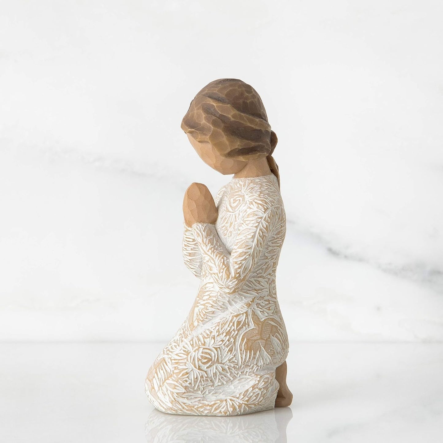 Prayer of Peace, Seeking the Quiet Within, Gift to Support and Encourage Hope and Healing, Sculpted Hand-Painted Figure