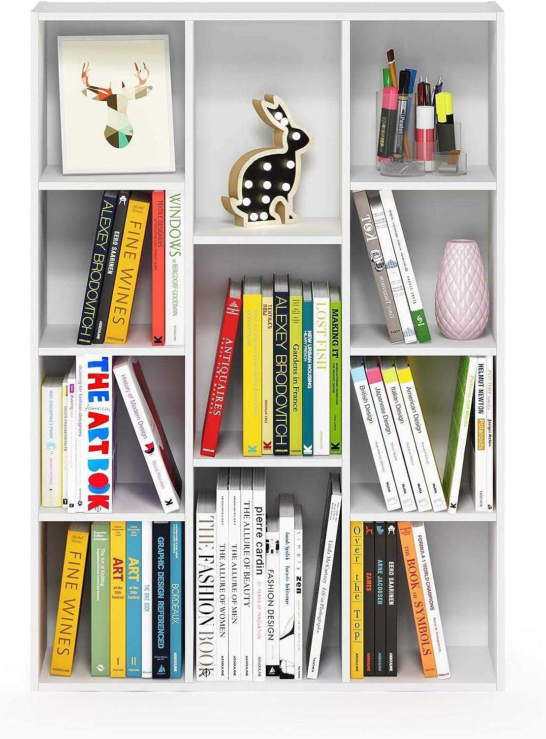 Luder Bookcase / Book / Storage , 11-Cube, White