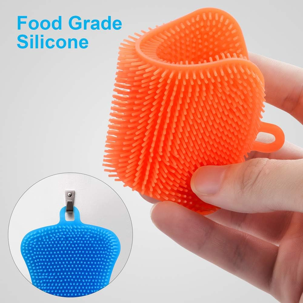 3PCS  Silicone Dish Sponges, Super Food-Grade Silicone Sponges Kitchen Sponge, Multi-Purpose and Efficient Sponge Kitchen Gadgets, Especial Delicate Kitchen Sponge Brush