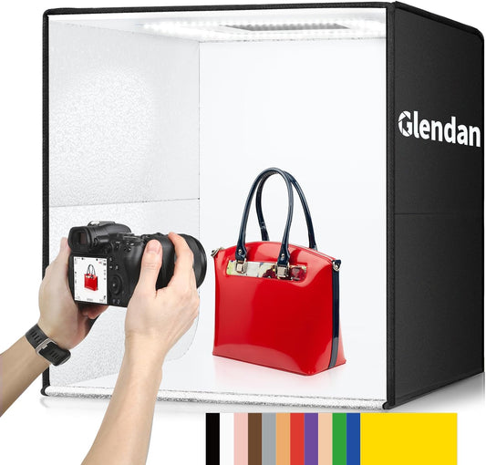 20X20 Inch Light Box Photography, Large Photo Studio Light Box, Professional Dimmable Photo Booth with 240 LED Lights & 6 Double-Sided Color Backdrops Photo Box for Product Photography