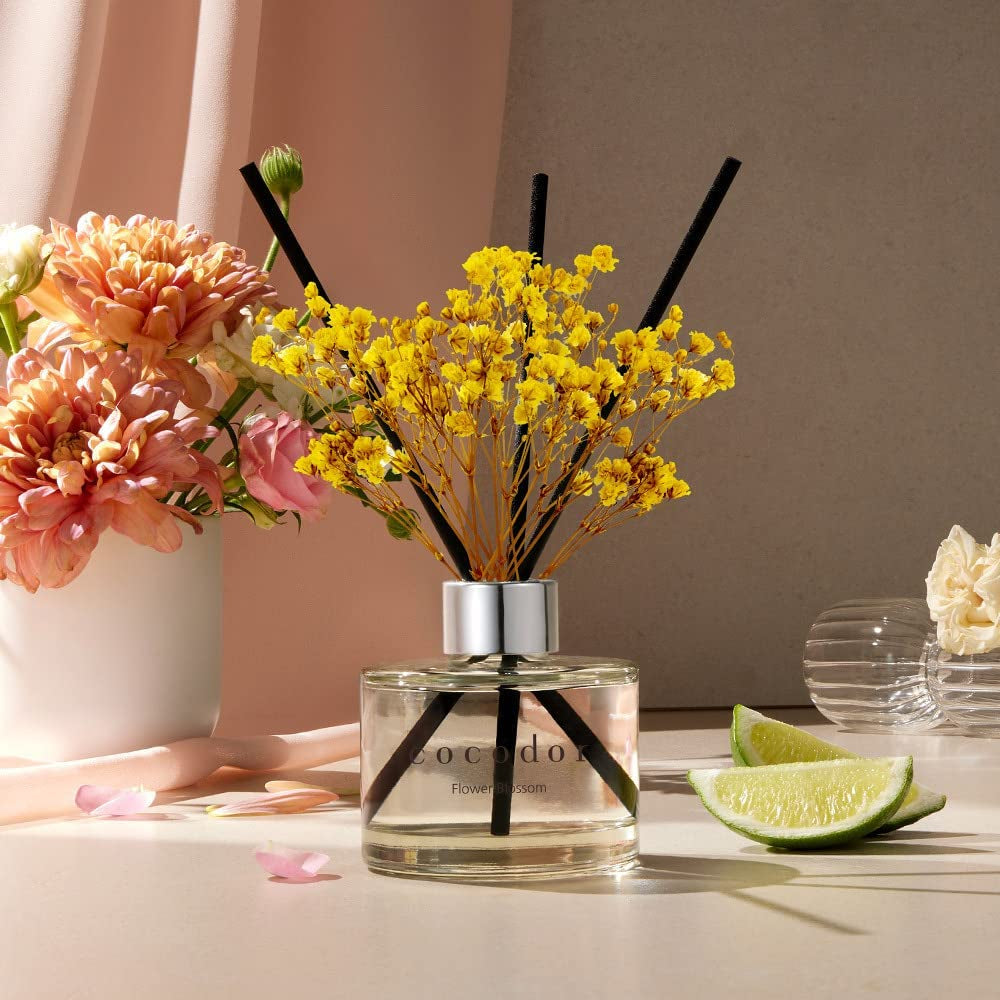 COCODOR Preserved Real Flower Reed Diffuser/Black Cherry / 6.7Oz(200Ml) / 1 Pack/Reed Diffuser Set, Oil Diffuser & Reed Diffuser Sticks, Home Decor & Office Decor, Fragrance and Gifts