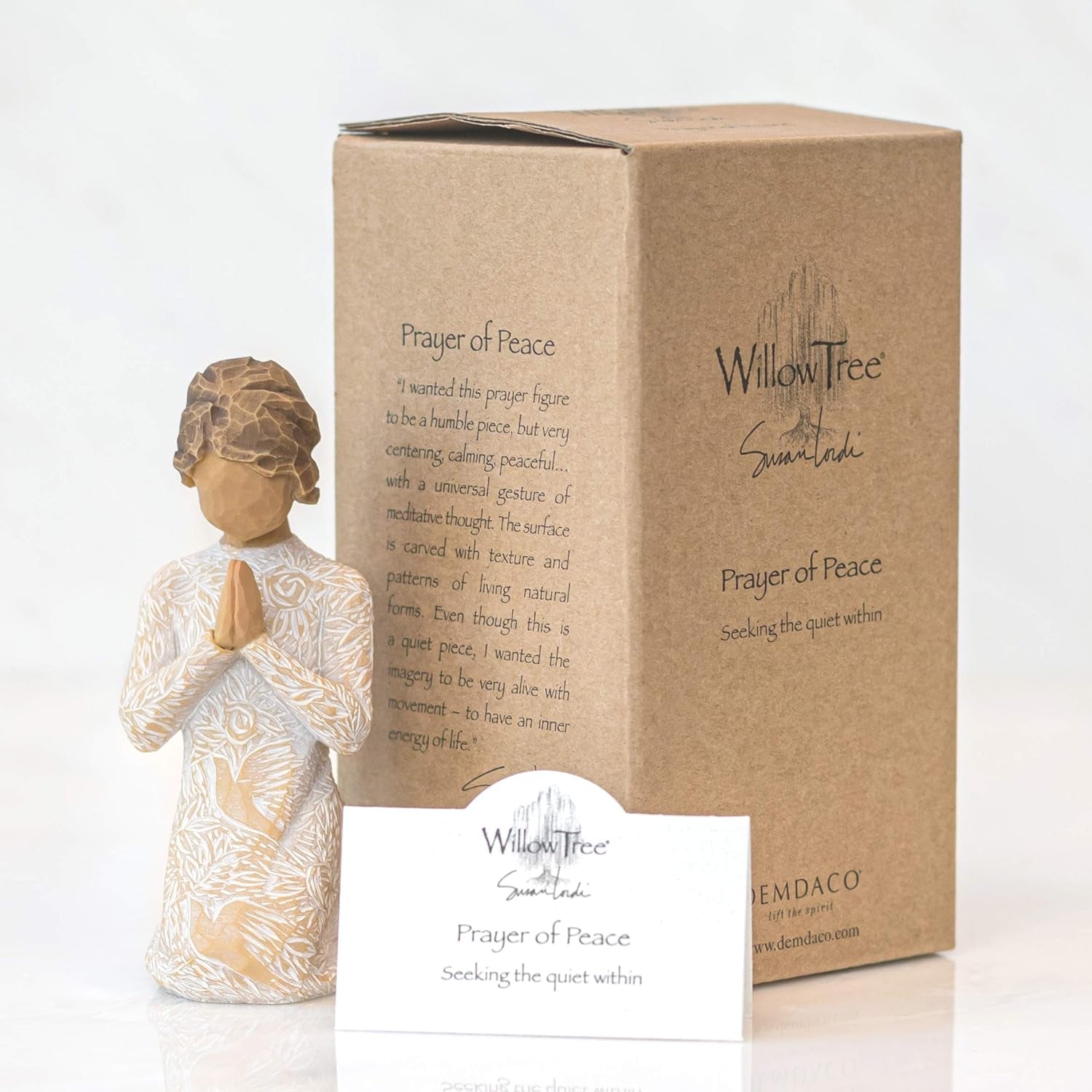 Prayer of Peace, Seeking the Quiet Within, Gift to Support and Encourage Hope and Healing, Sculpted Hand-Painted Figure