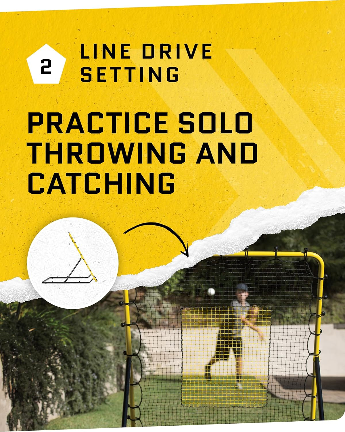 Baseball and Softball Rebounder Net for Pitching and Fielding Training, 4 X 4.5 Feet