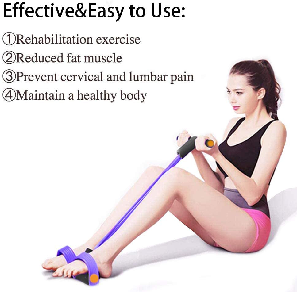 Multifunction Tension Rope, 6-Tube Elastic Yoga Pedal Puller Resistance Band, Natural Latex Tension Rope Fitness Equipment, for Abdomen/Waist/Arm/Leg Stretching Slimming Training