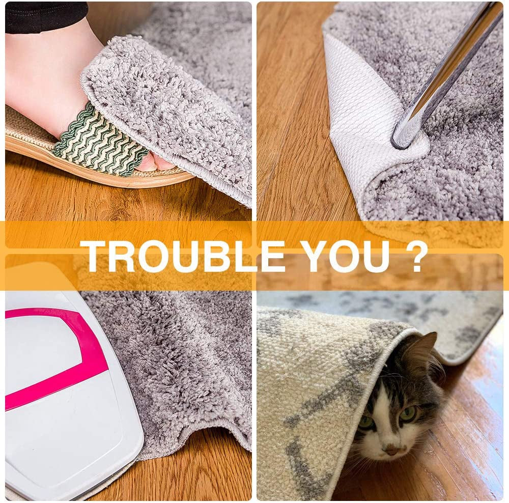 Rug Pads Grippers, 8 PCS Non Slip Washable Grippers, “Vacuum TECH” - New Materials to anti Curling Rug Pad : Keep Your Rug in Place & Make Corner Flat and Easily Peel Off