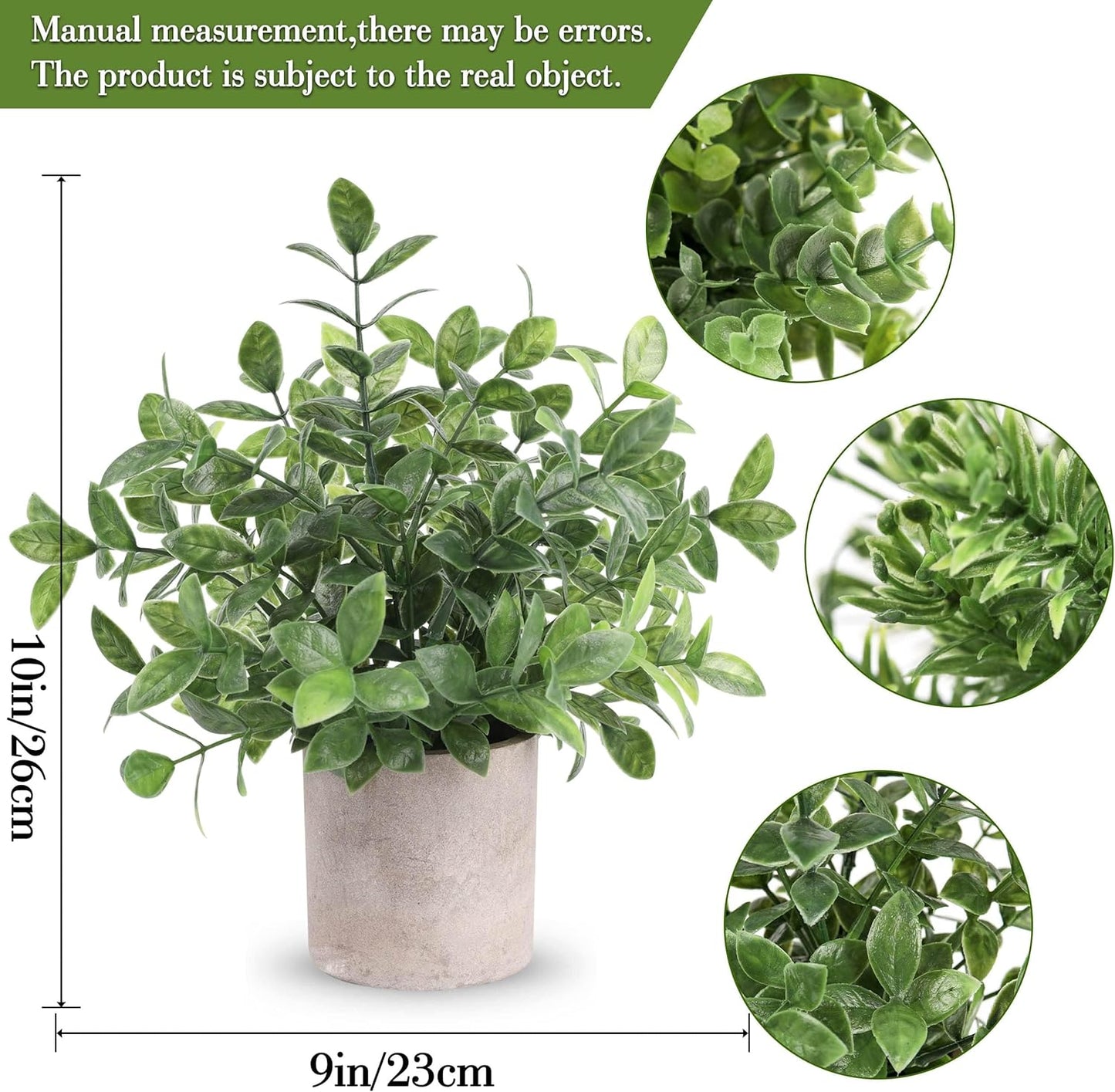3 Pack Mini Potted Fake Plants Artificial Plastic Eucalyptus Plants for Home Office Desk Farmhouse Room Decor