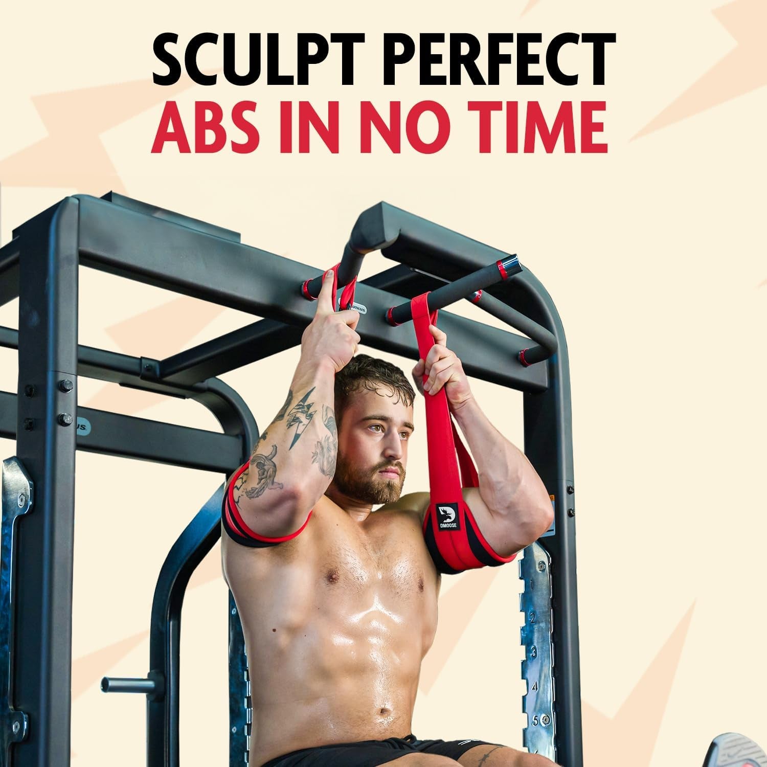 Hanging Ab Straps for Pull up Bar & Abdominal Muscle Building, Rip Resistant and Padded Arm Support for Ab Workout, Ab Sling Straps for Knee & Leg Raises, Pull up Straps for Men & Women