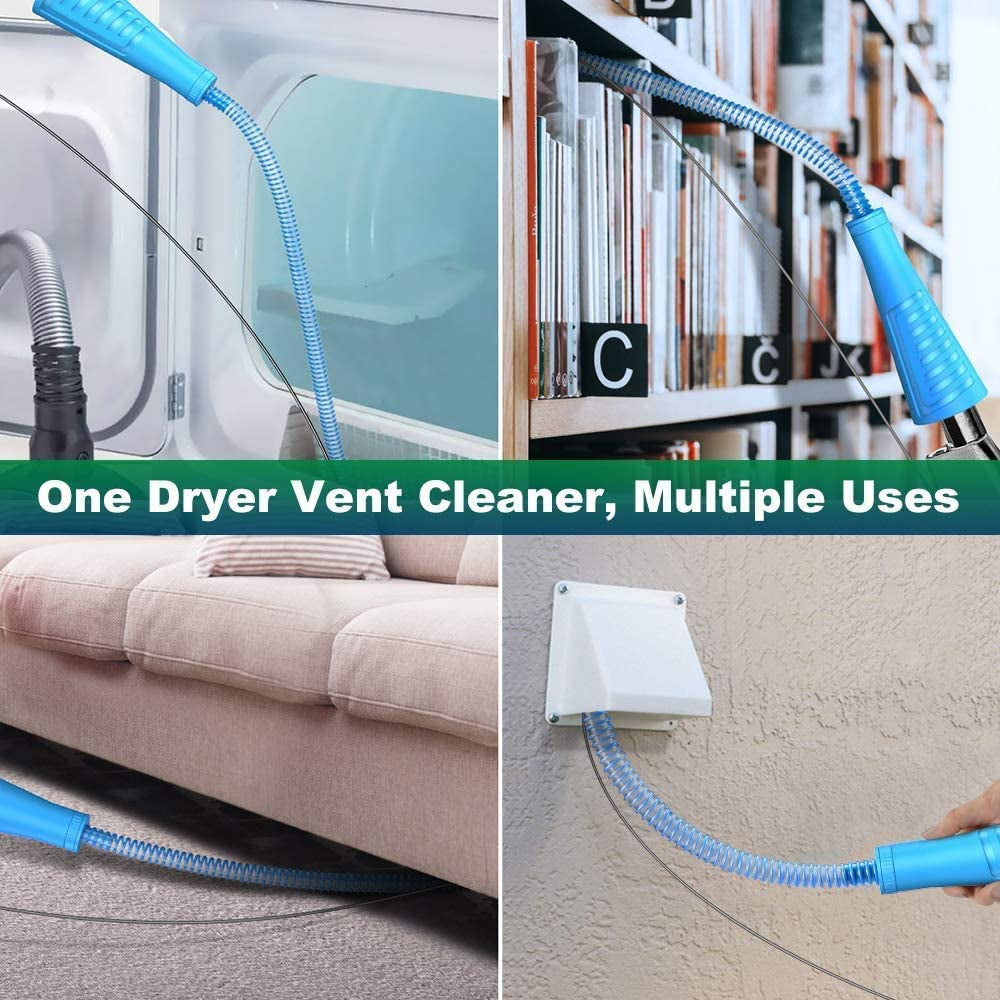 2 Pieces Dryer Vent Cleaner Kit Dryer Lint Vacuum Attachment, Dryer Vent Cleaning Lint Remover 2 Hoses Tools for Home Improvement