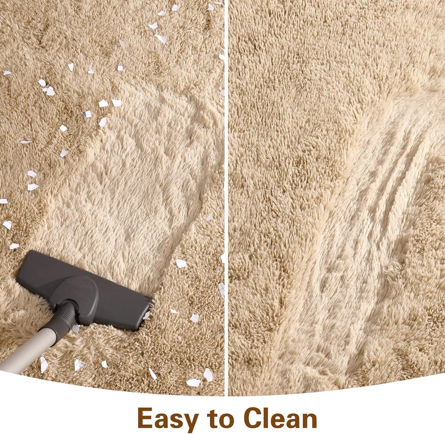 Fluffy Large Area Rugs for Bedroom Living Room, 5.3X7.5 Beige Soft Shag Furry Shaggy Modern Area Rugs Washable Non Shedding Indoor Fuzzy Rugs Carpets for Kids Girls Room Home Decor