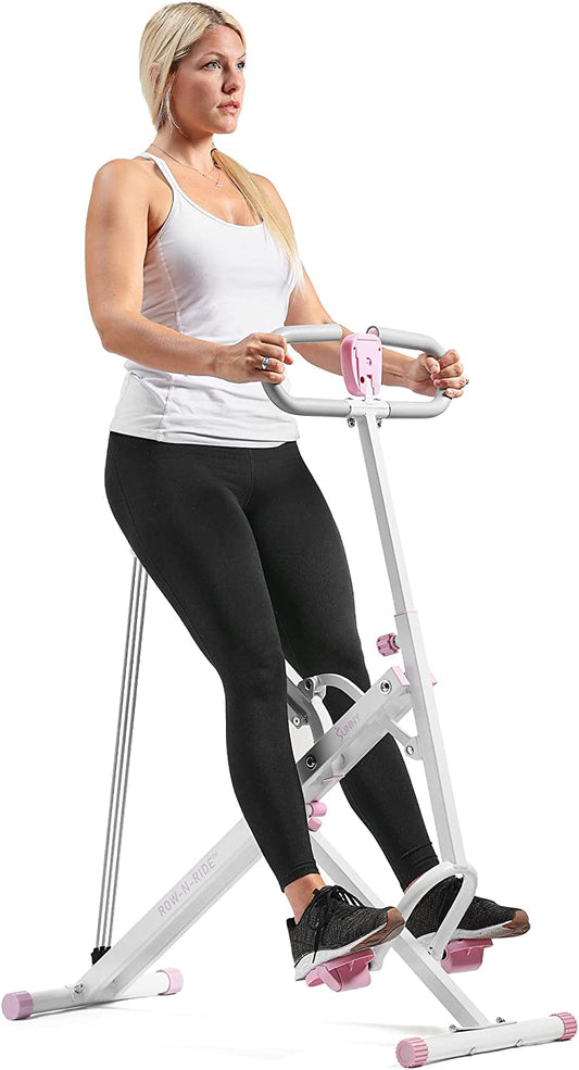 Row-N-Ride Squat Assist Trainer for Glutes & Legs Workout with Adjustable Resistance, Optional Full Motion & Smart Connected Fitness App