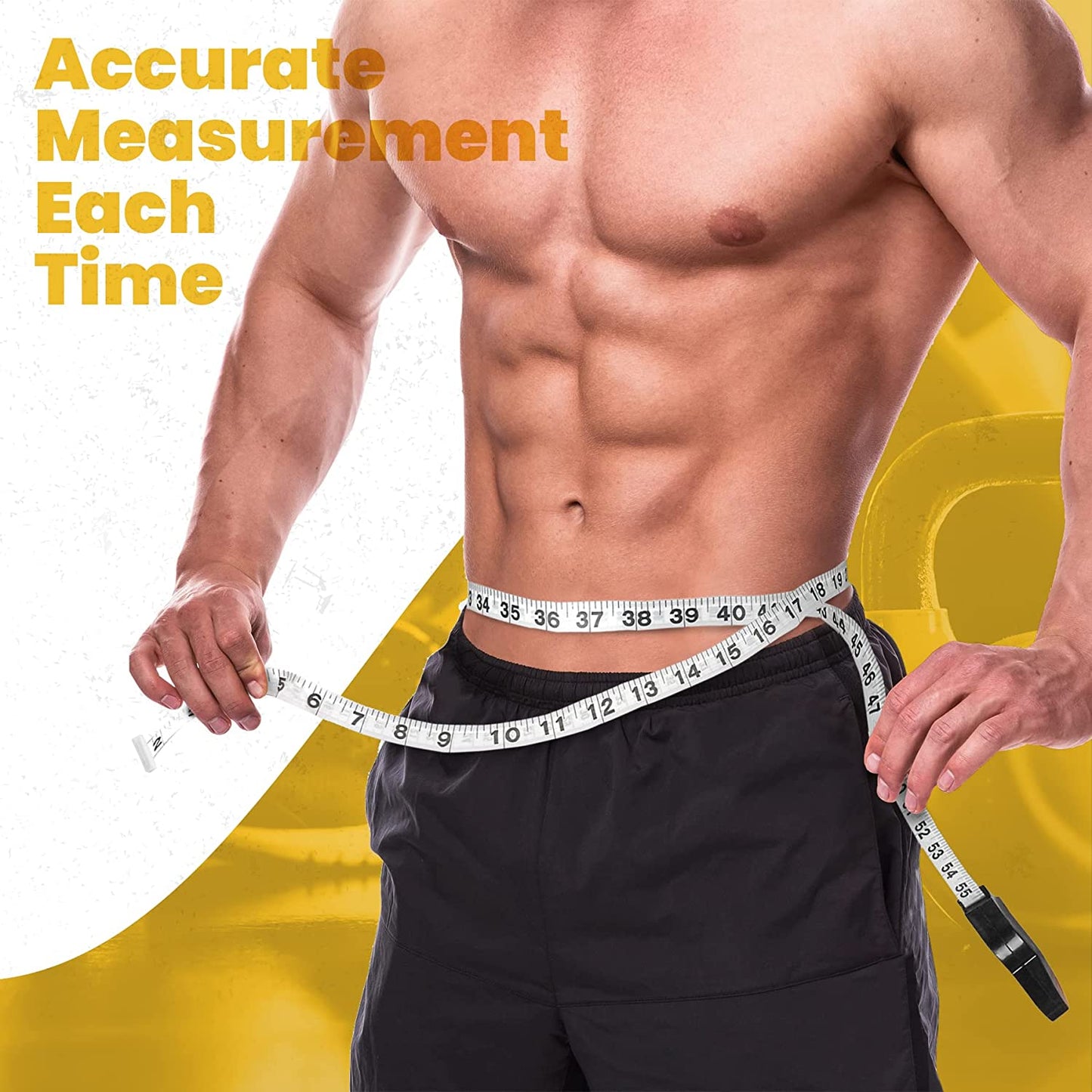 Body Fat Caliper and Measuring Tape for Body - Skinfold Calipers and Body Fat Tape Measure Tool for Accurately Measuring BMI Skin Fold Fitness and Weight-Loss, (Black)