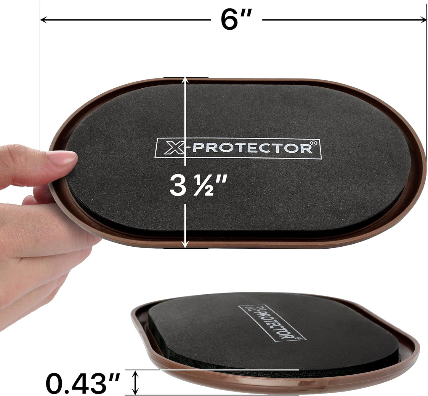 Furniture Sliders for Carpet - 4 PCS 6" X 3 1/2" - the Best Heavy-Duty Moving Pads - Sliders for Furniture. Move Your Furniture Easily with Reusable Furniture Moving Sliders for Carpets!