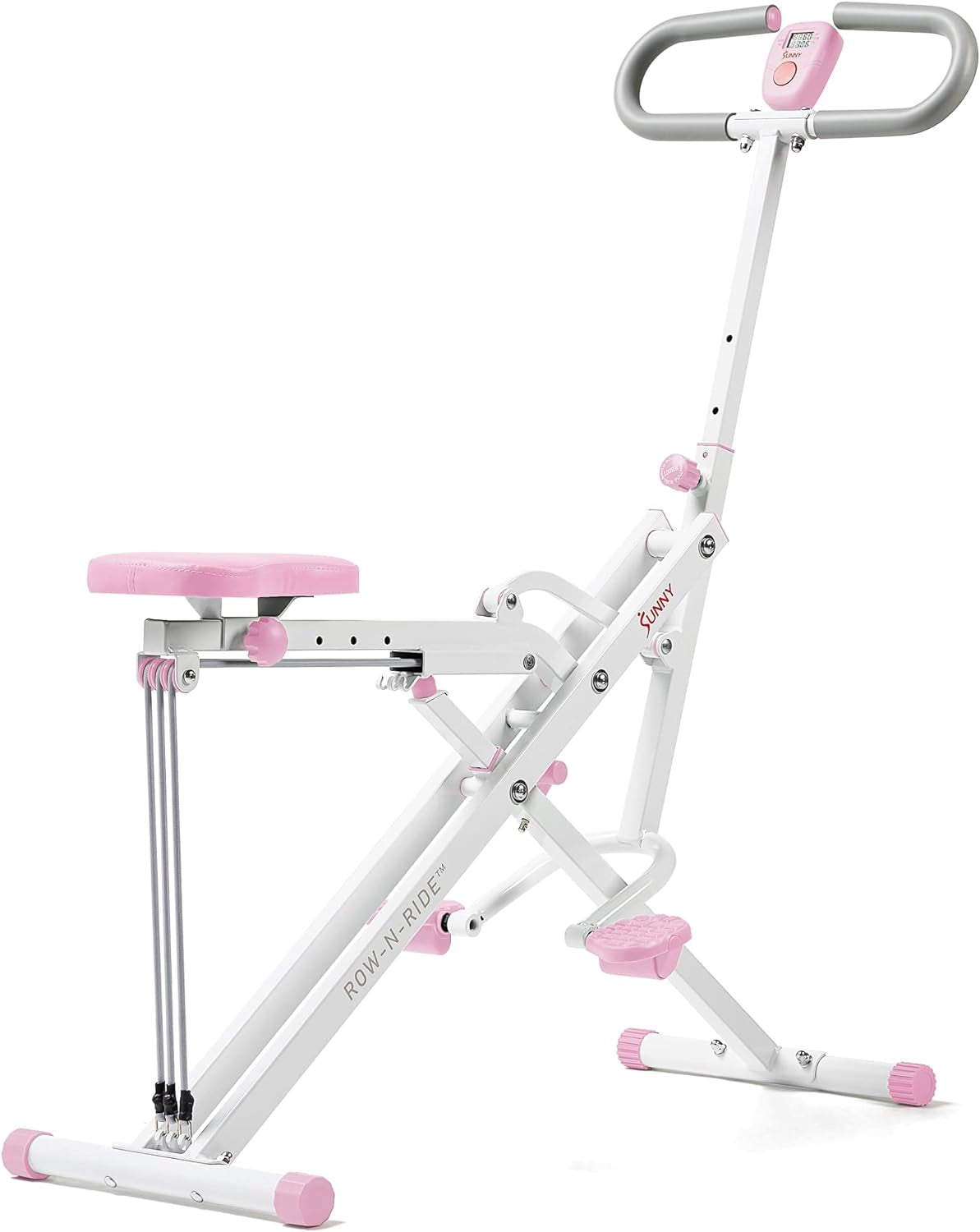 Row-N-Ride Squat Assist Trainer for Glutes & Legs Workout with Adjustable Resistance, Optional Full Motion & Smart Connected Fitness App