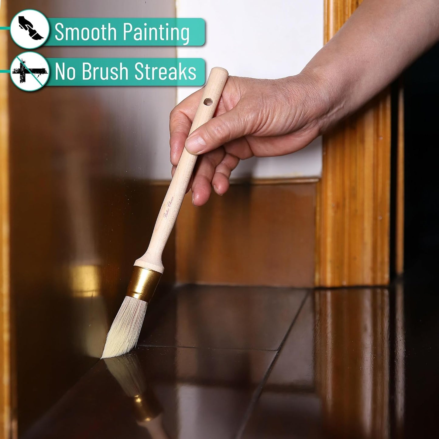 Bates- Trim Brush, 0.75-Inch, Wood Handle Trim Paint Brush, Small Paint Brush, Trim Brushes for Painting, Small Brushes for Painting, Paint Brush for Trim, Paint Brushes for Walls